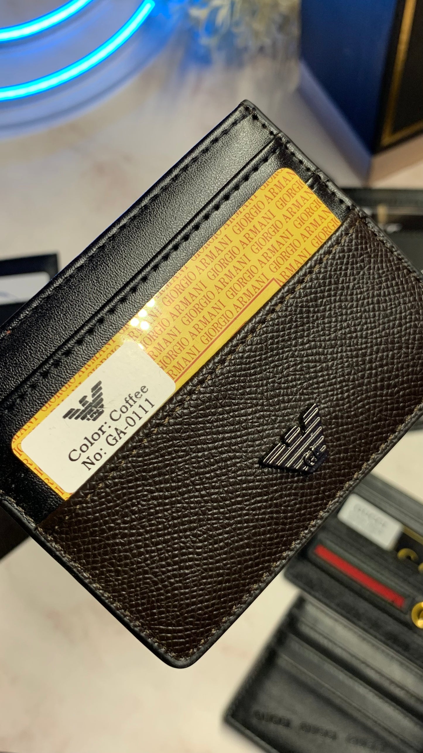Armani dark brown cardholder