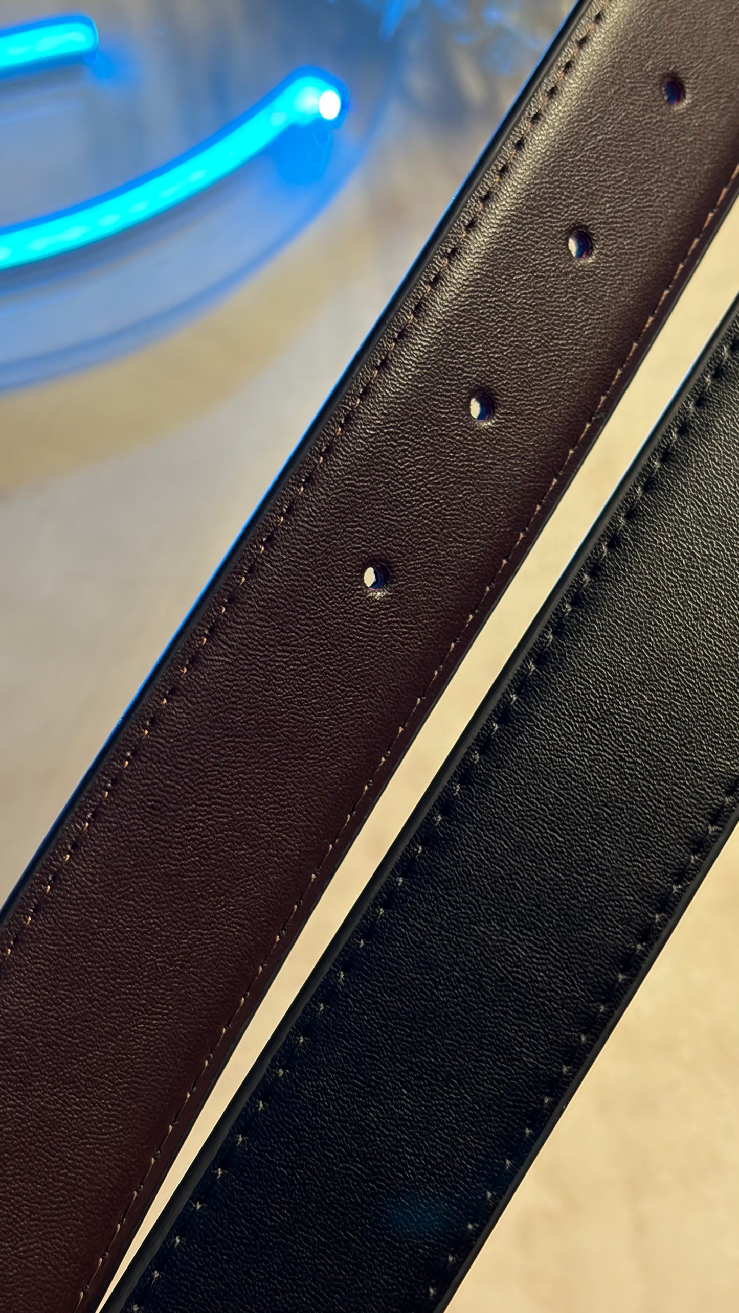 Calvin Klein Double Face Belt - Black CK Logo Buckle
