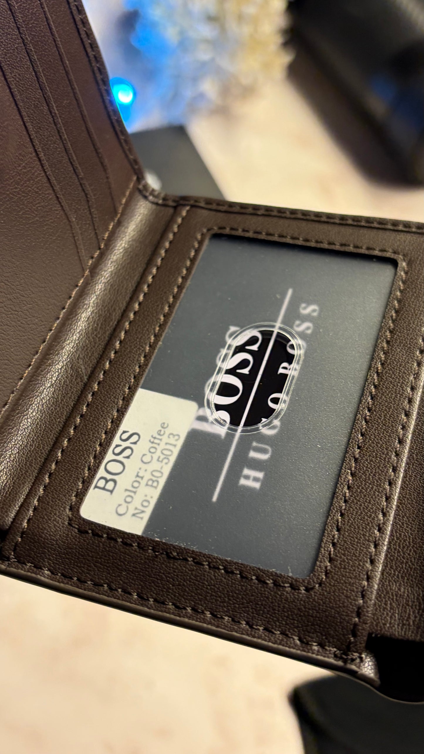 Boss Men’s Trifold Wallet - RFID | Magnetic Closure - Brown