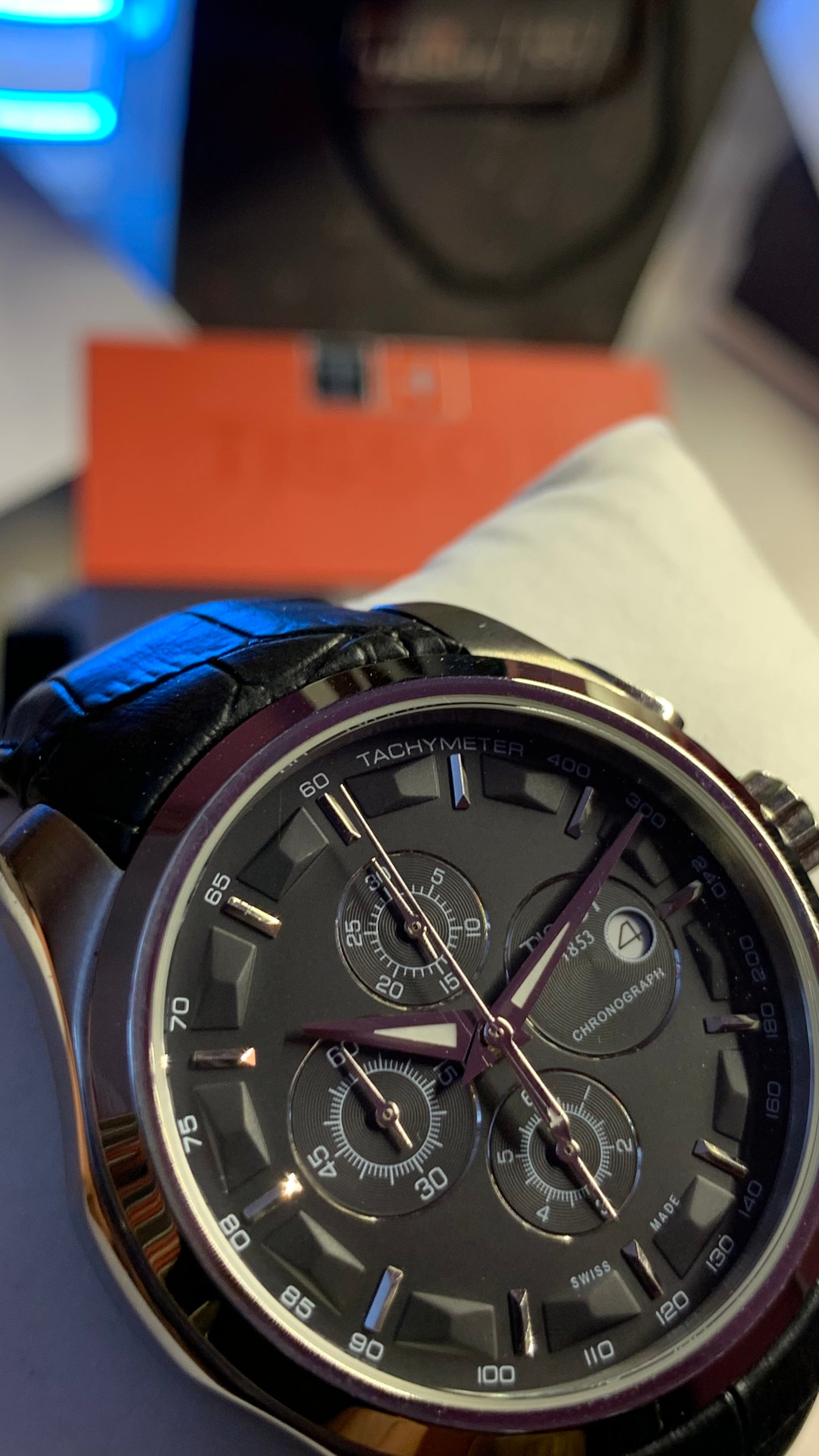 Tissot Chronograph Watch For Men - Leather Strap