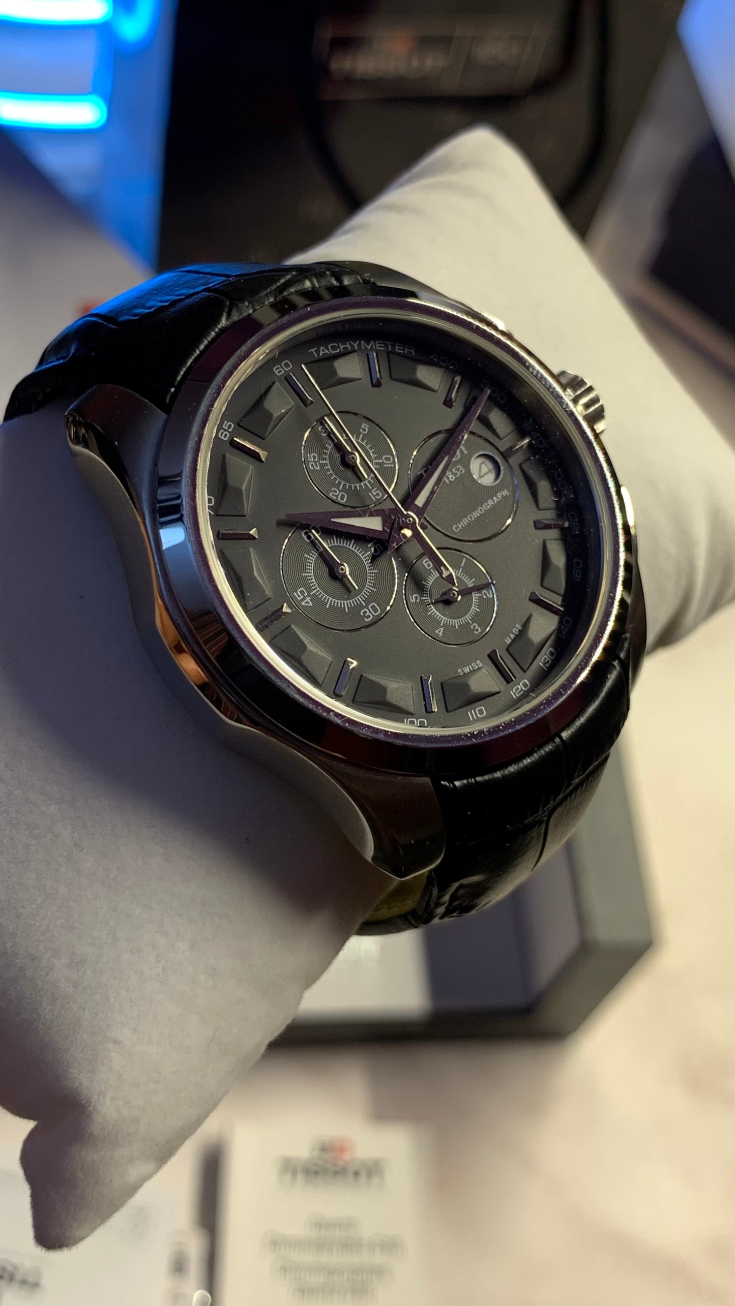 Tissot Chronograph Watch For Men - Leather Strap