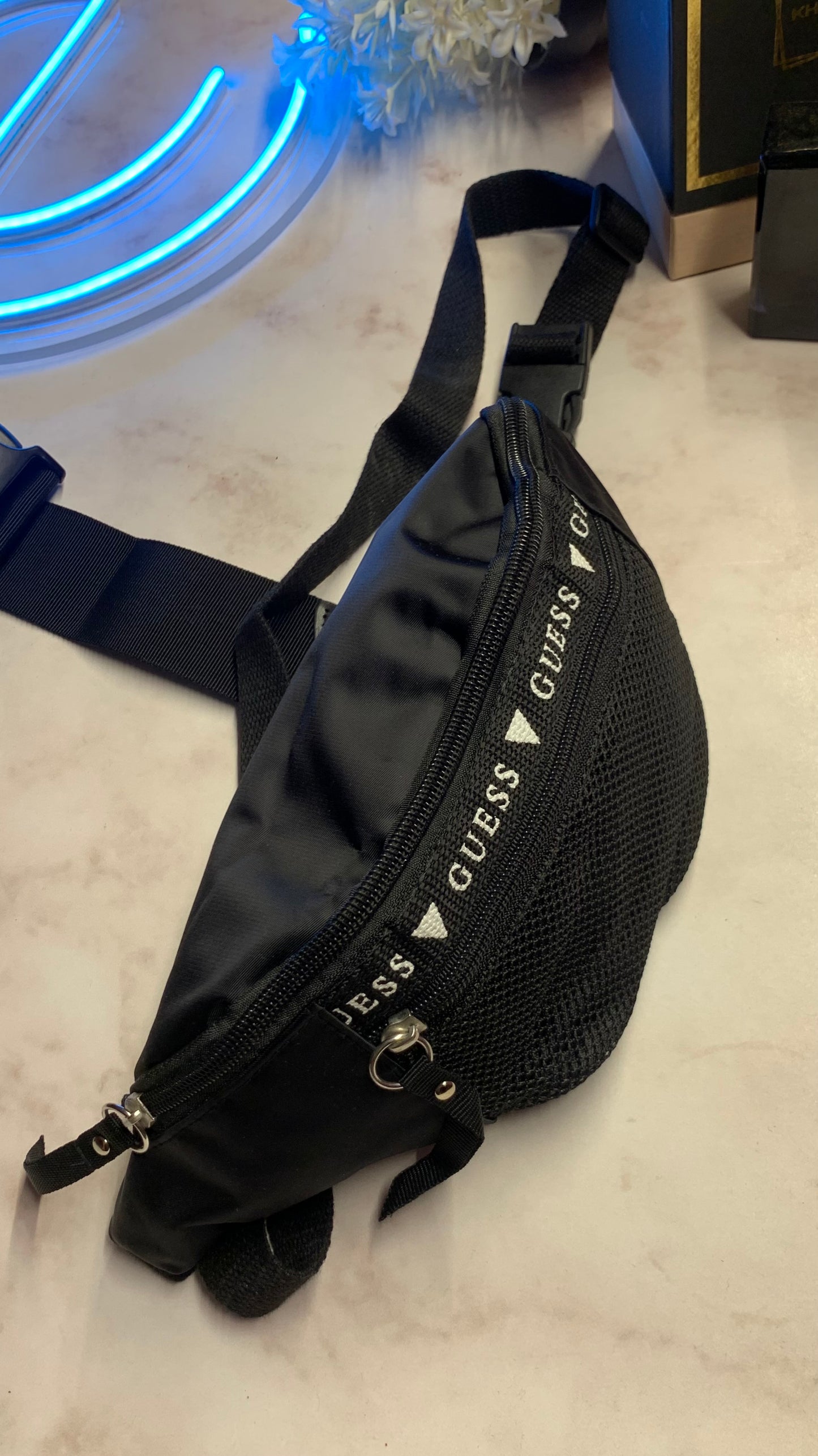Guess black waist bag