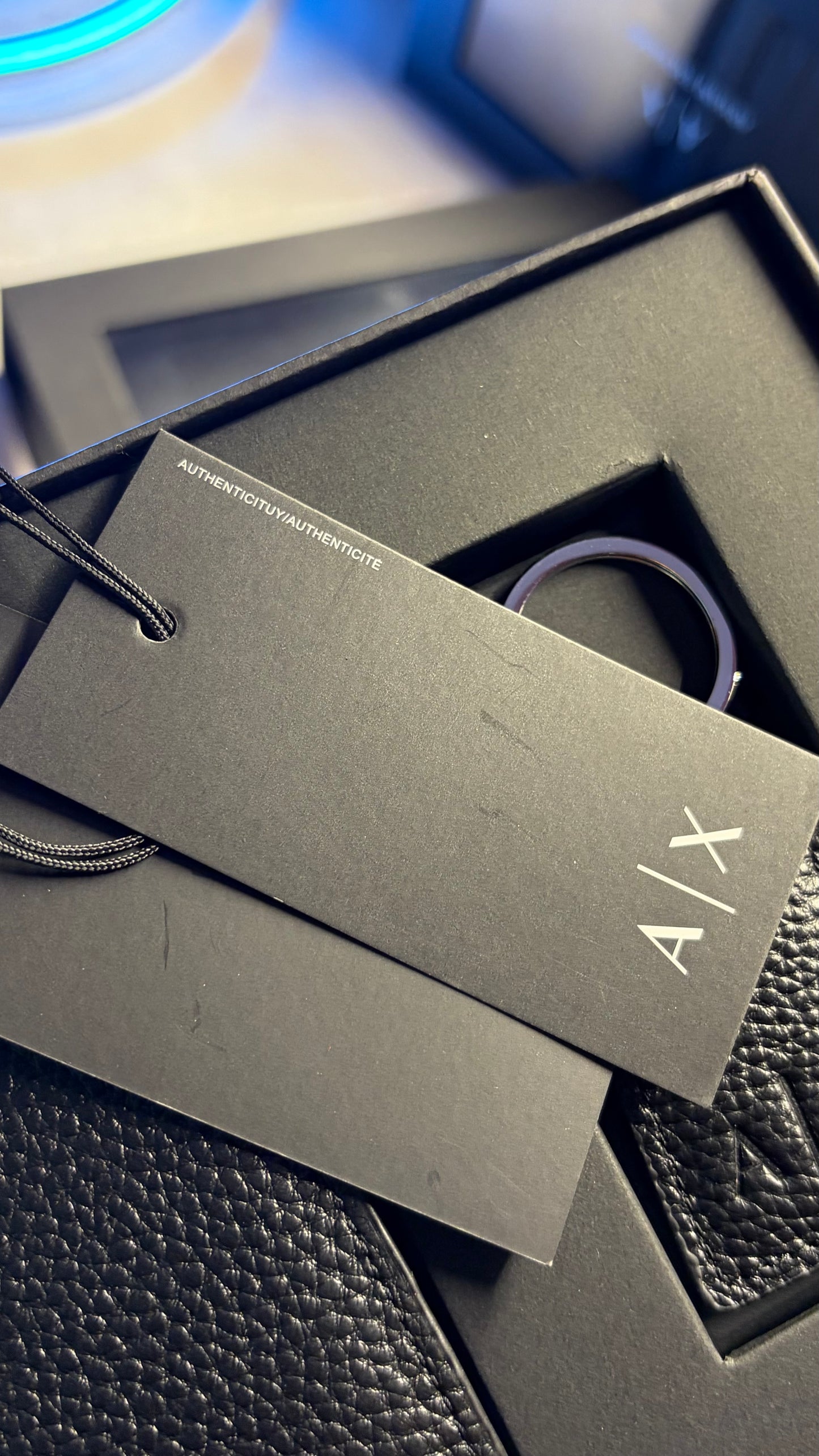 Armani Exchange Wallet & Keychain Set