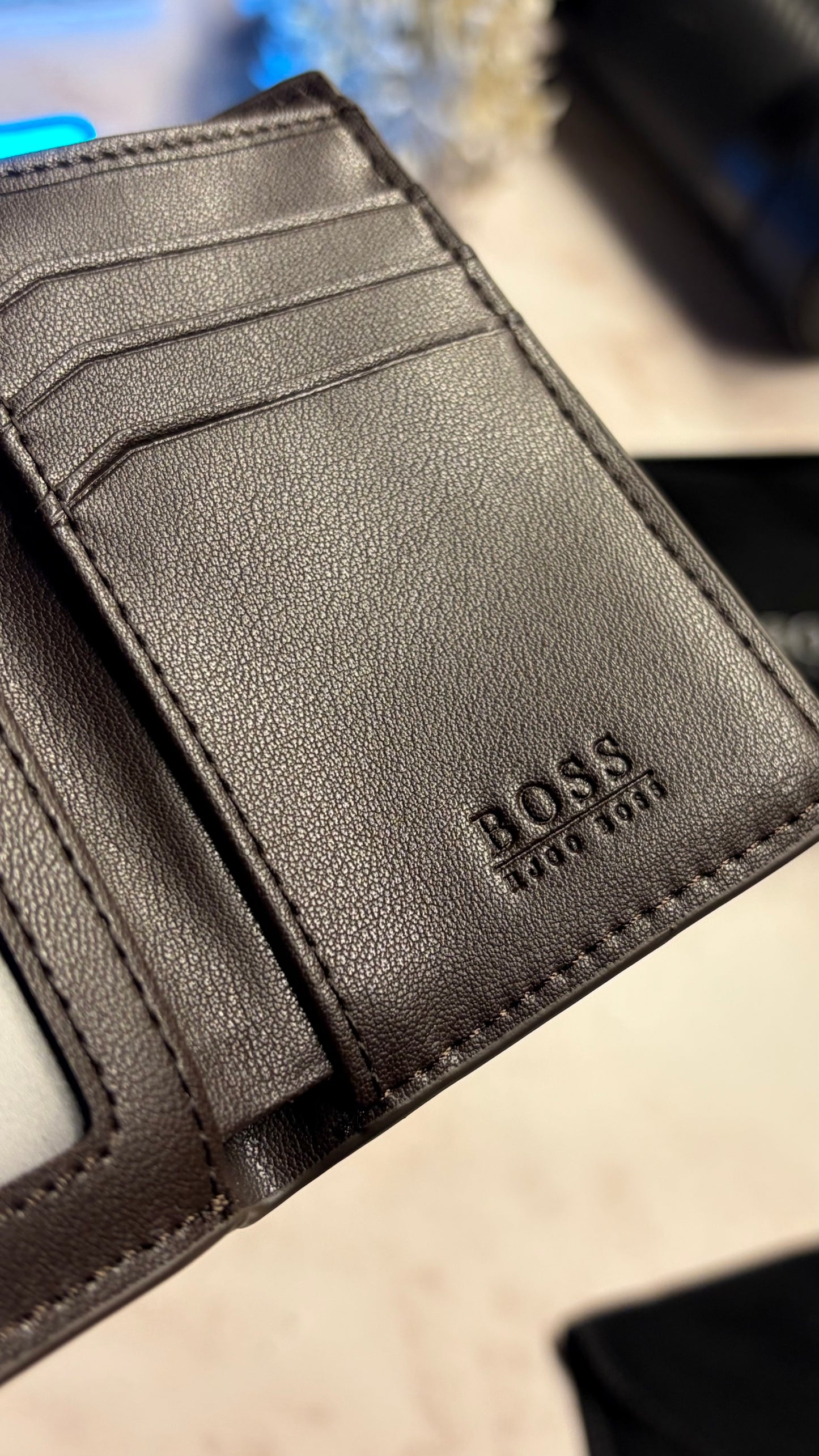 Boss Men’s Trifold Wallet - RFID | Magnetic Closure - Brown