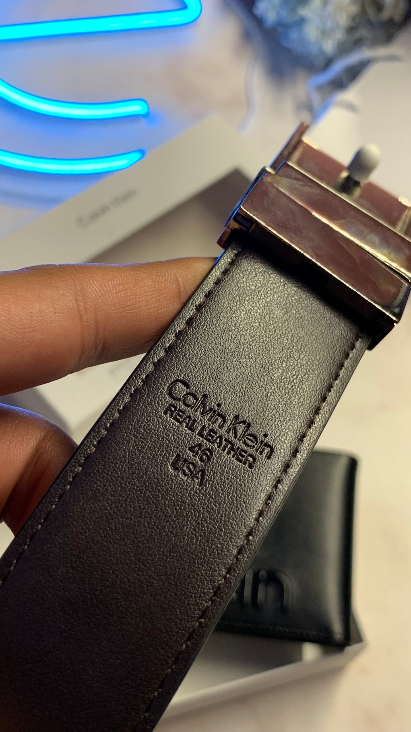 Calvin Klein Wallet & Doubleface Belt Set - Closed Buckle