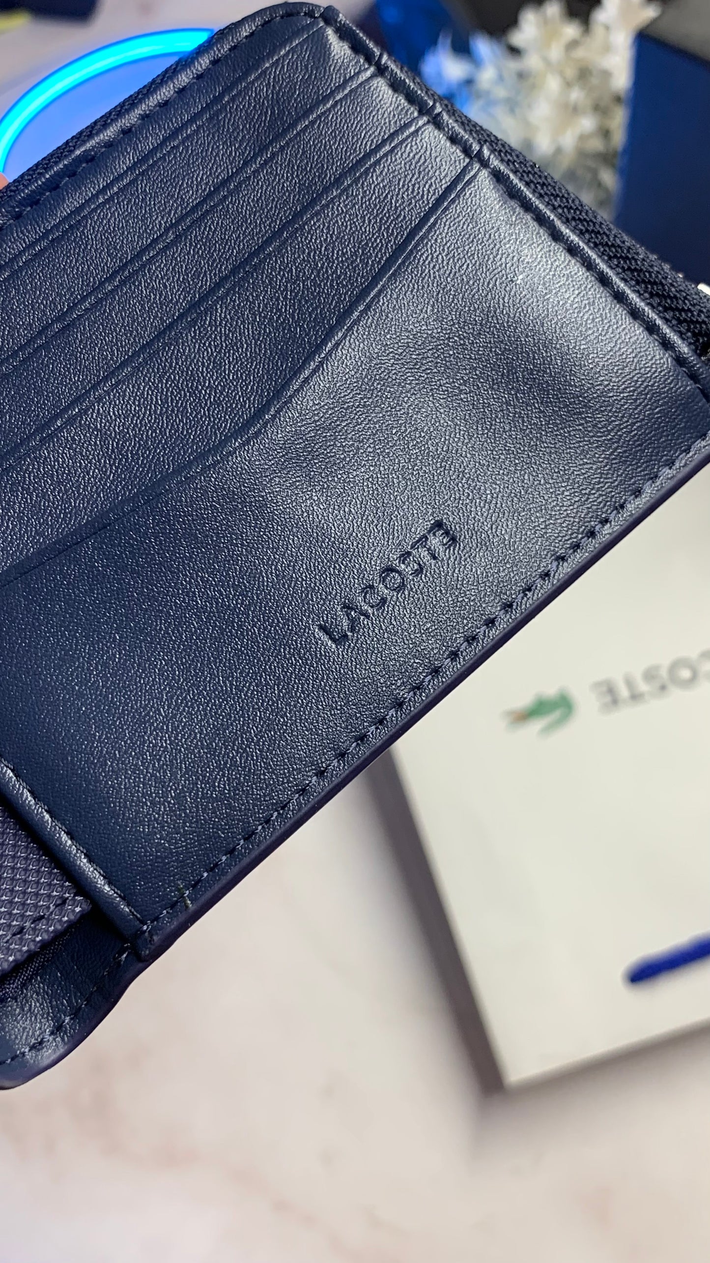 Lacoste Basic Bifold Wallet - Navy Blue
