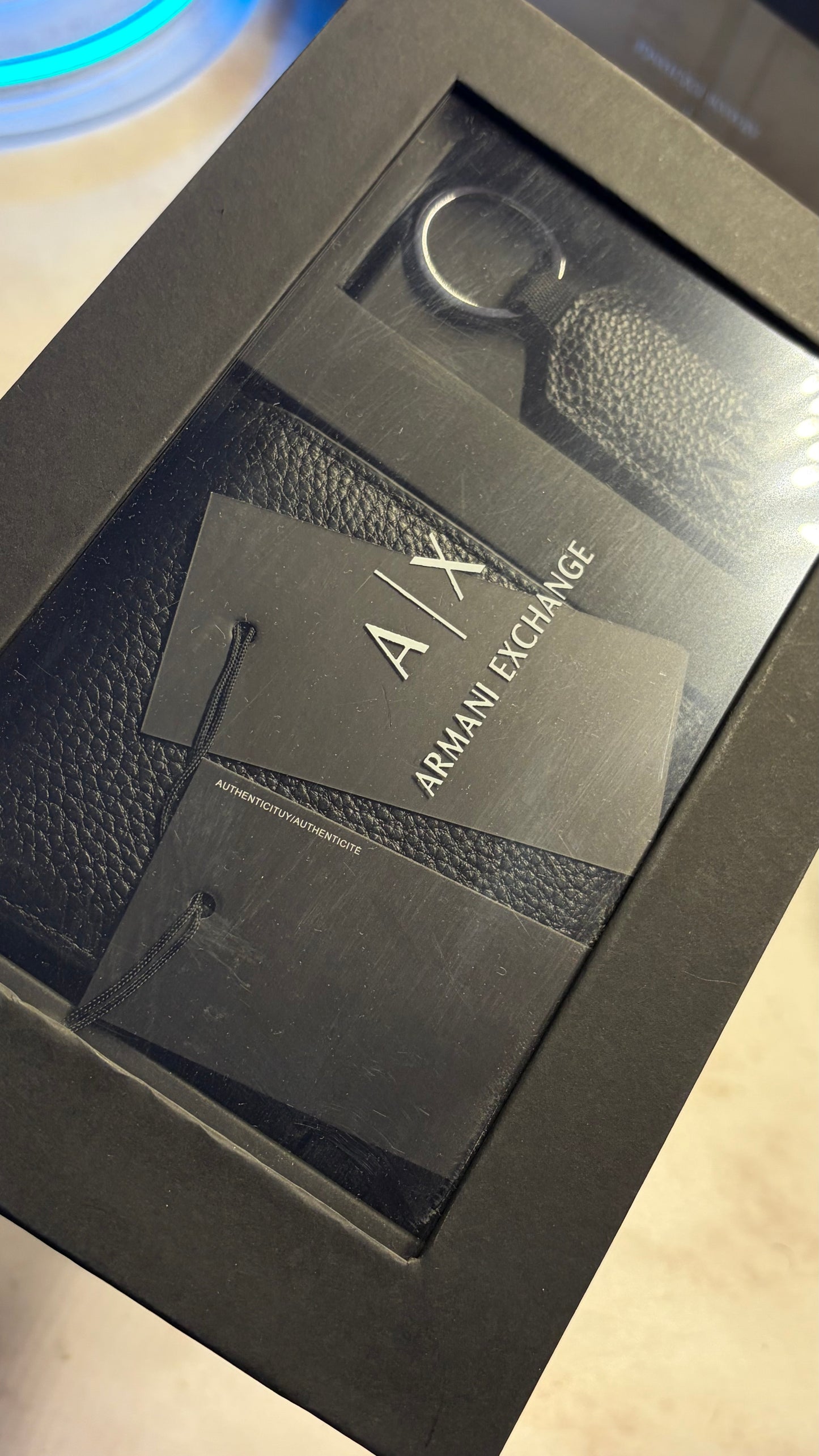 Armani Exchange Wallet & Keychain Set