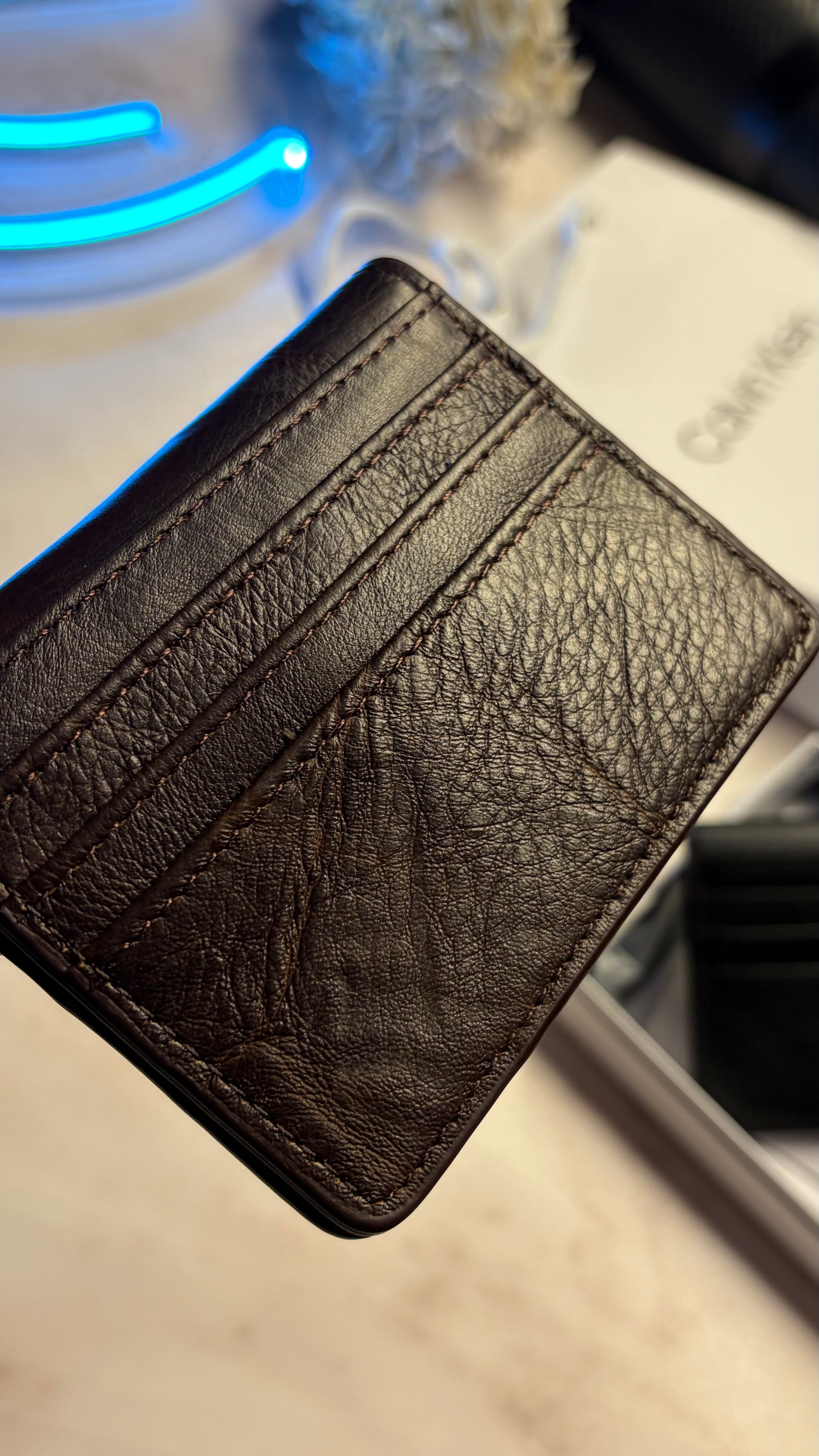 Calvin Klein Men’s Bifold Cardholder - Magnetic Closure - Brown
