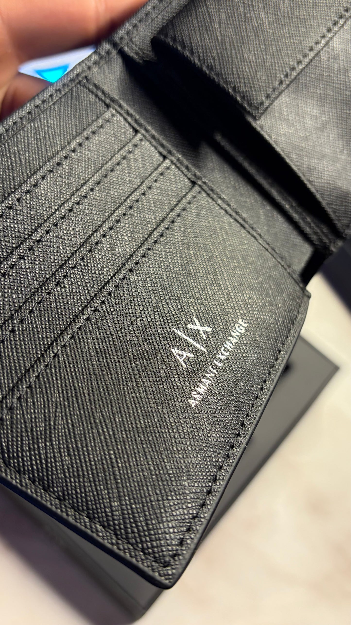 Armani Exchange Wallet & Keychain Set