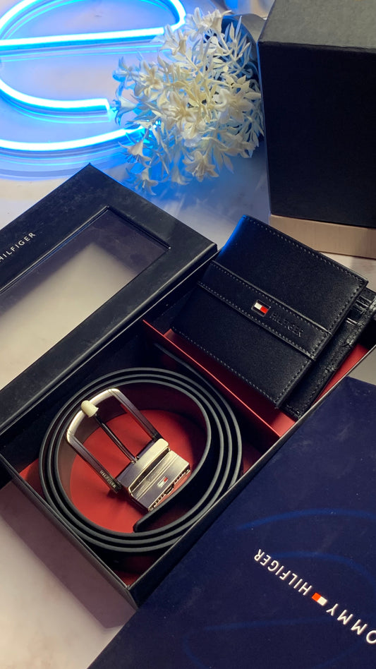 Tommy Hilfiger Wallet & Double Face Belt Set