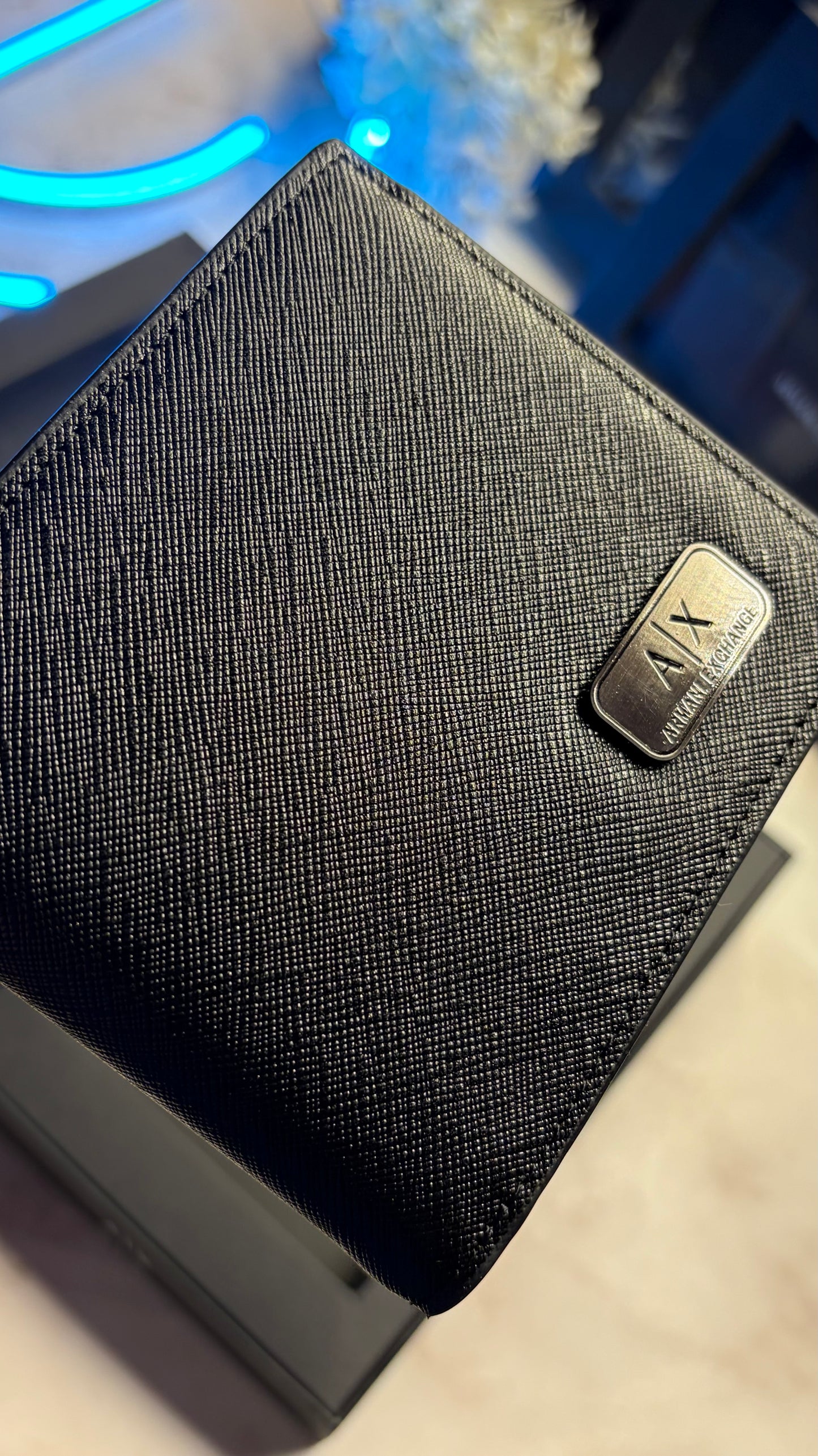 Armani Exchange Wallet & Keychain Set