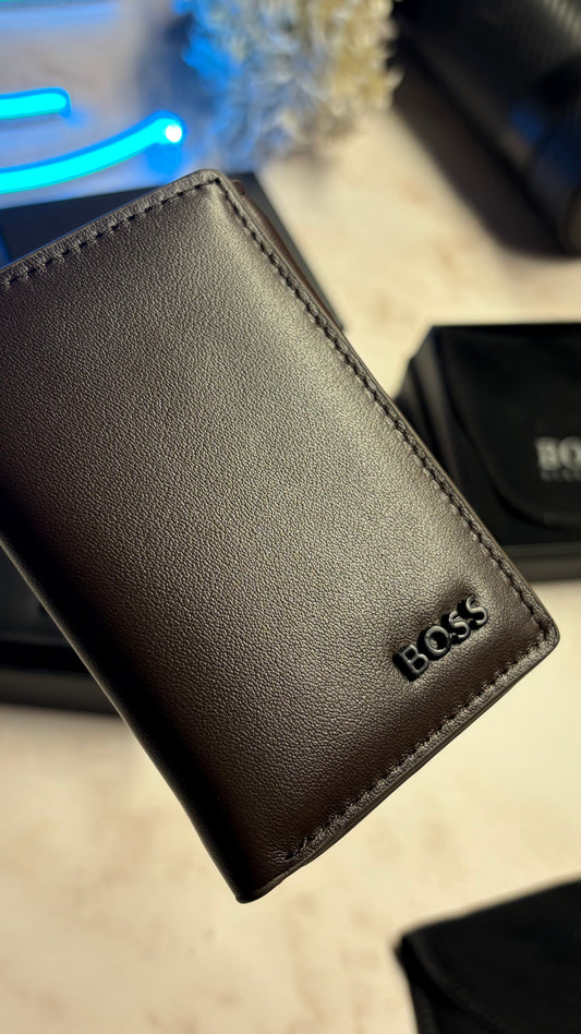 Boss Men’s Trifold Wallet - RFID | Magnetic Closure - Brown