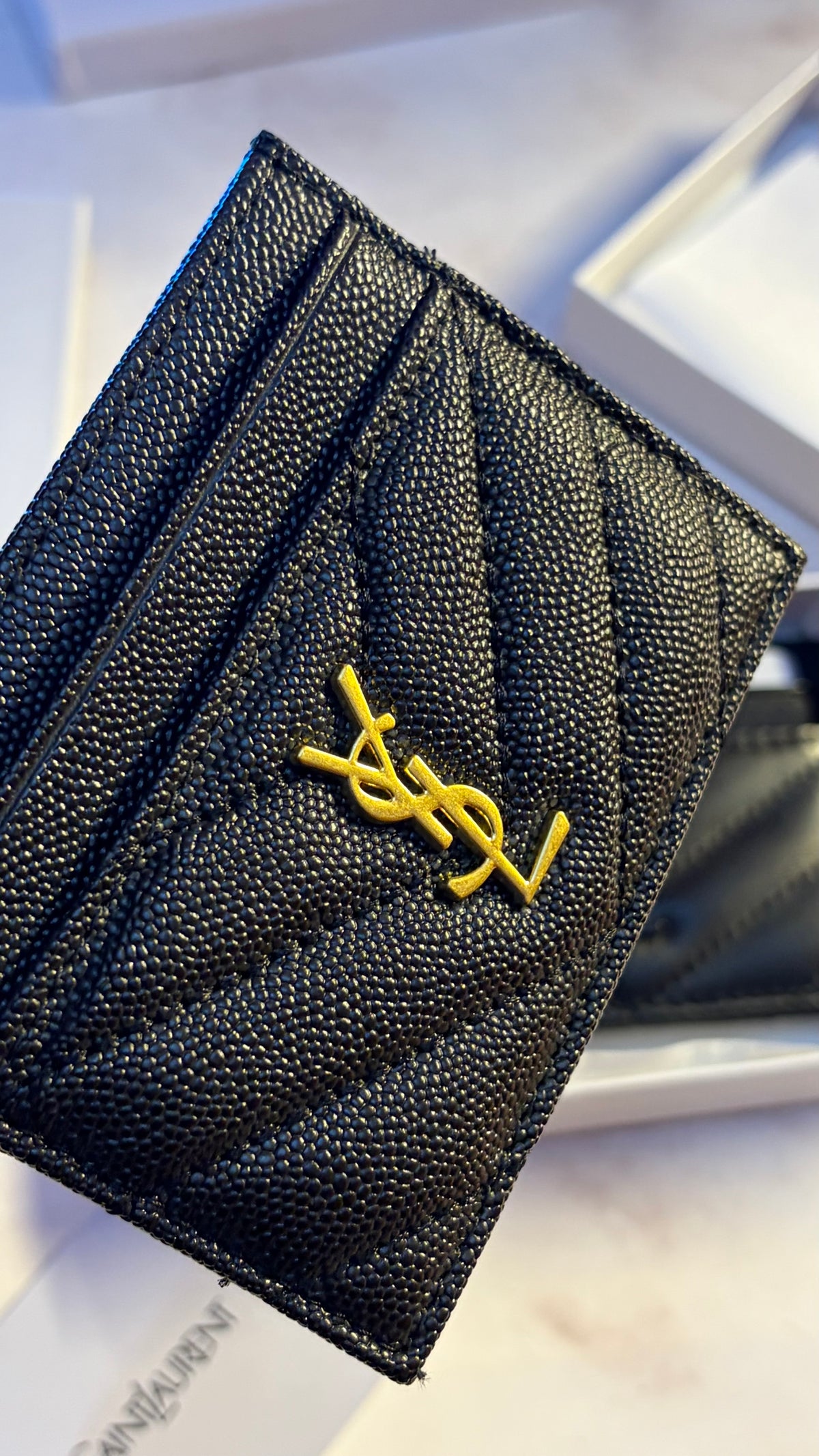 YSL Card Case - Golden Logo - Premium Quality