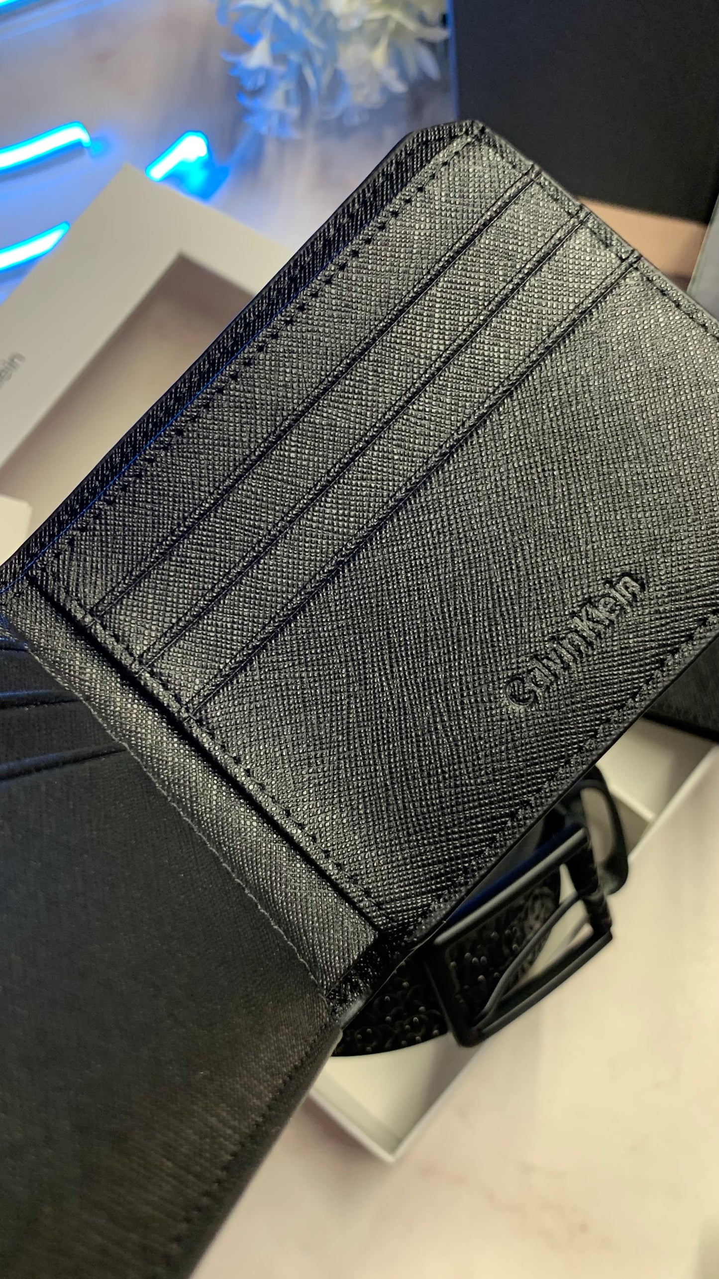 Calvin Klein wallet and belt set