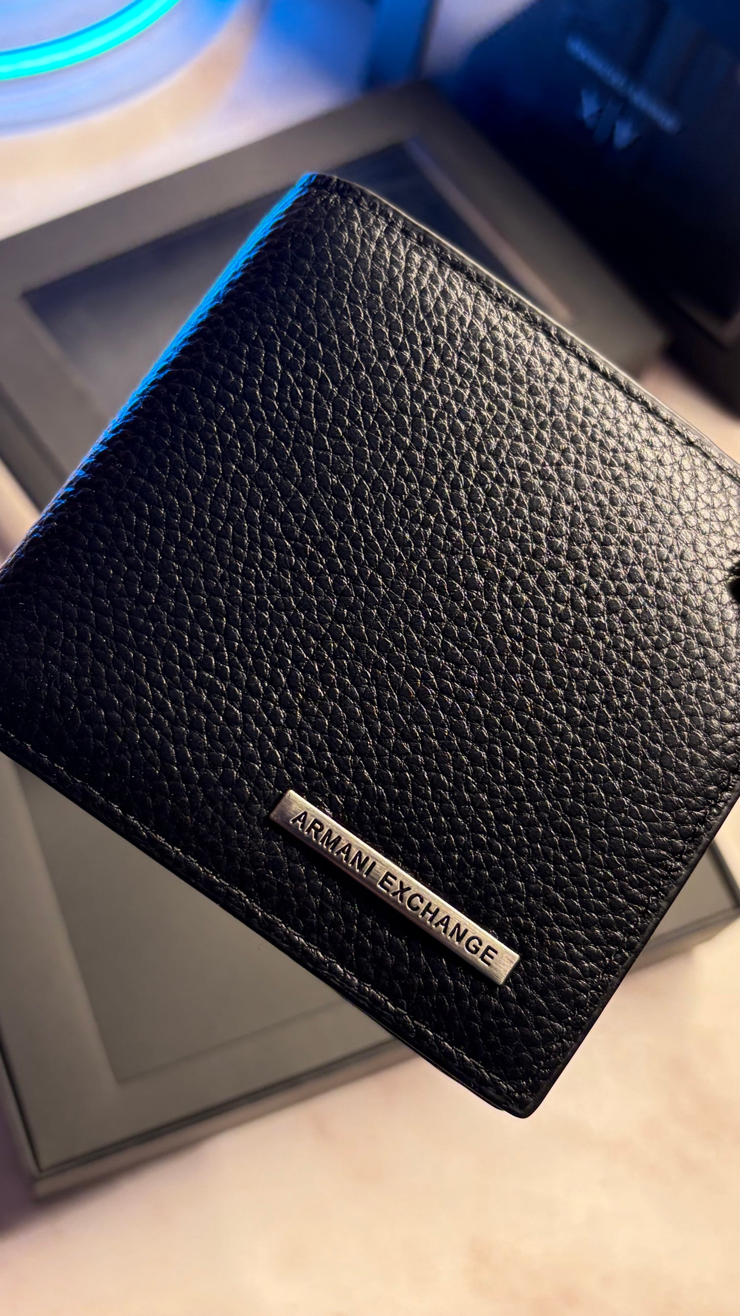 Armani Exchange Wallet & Keychain Set