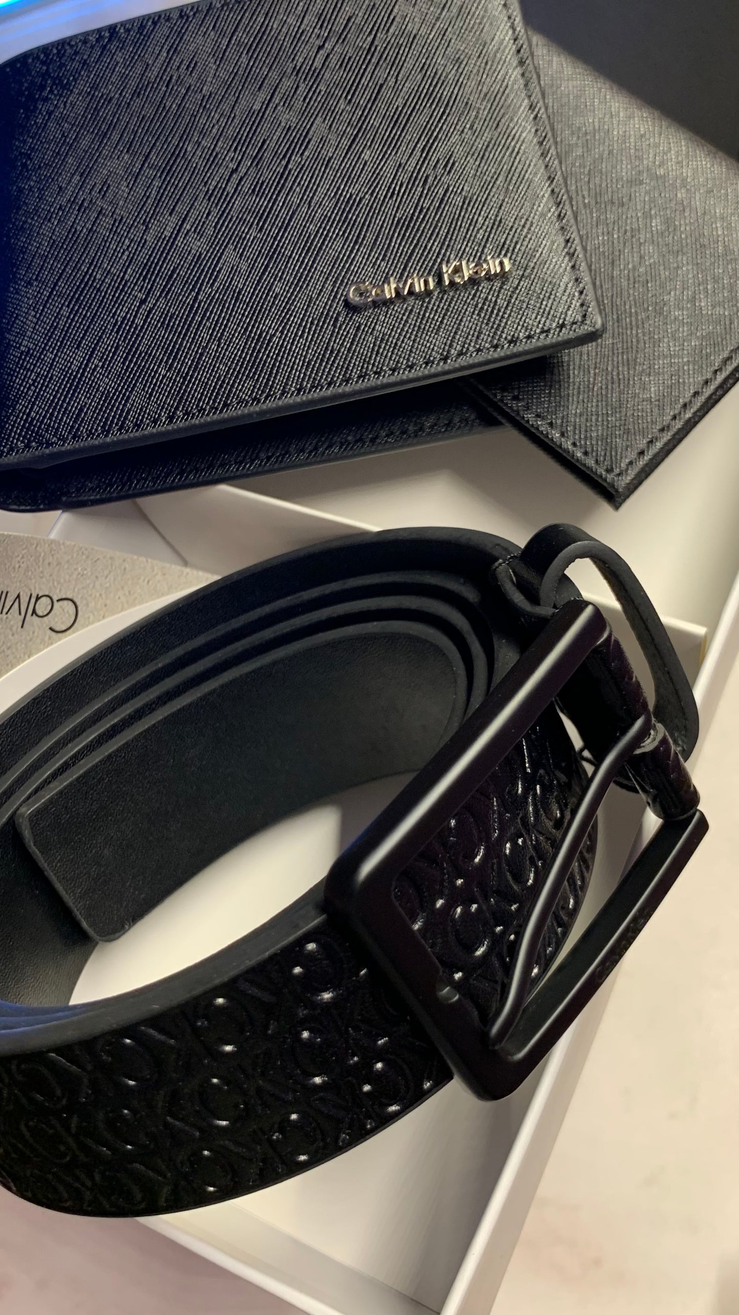 Calvin Klein wallet and belt set