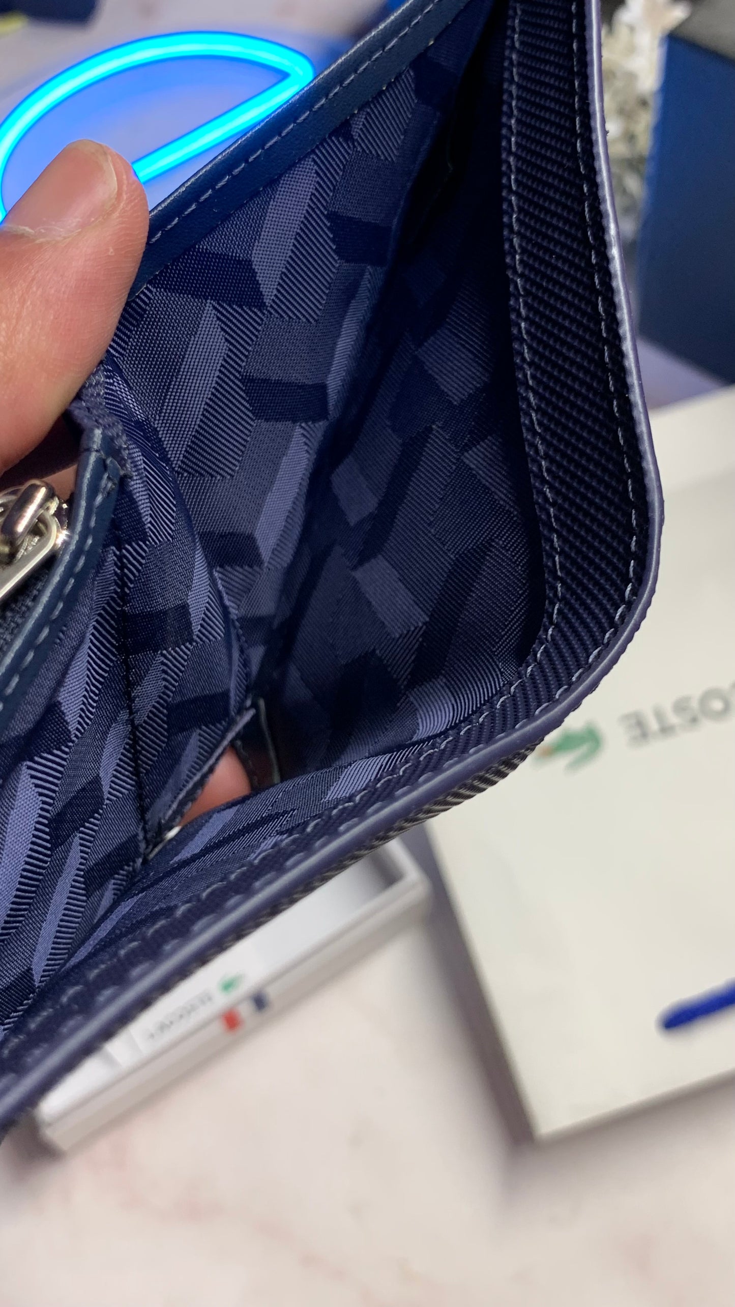 Lacoste Basic Bifold Wallet - Navy Blue
