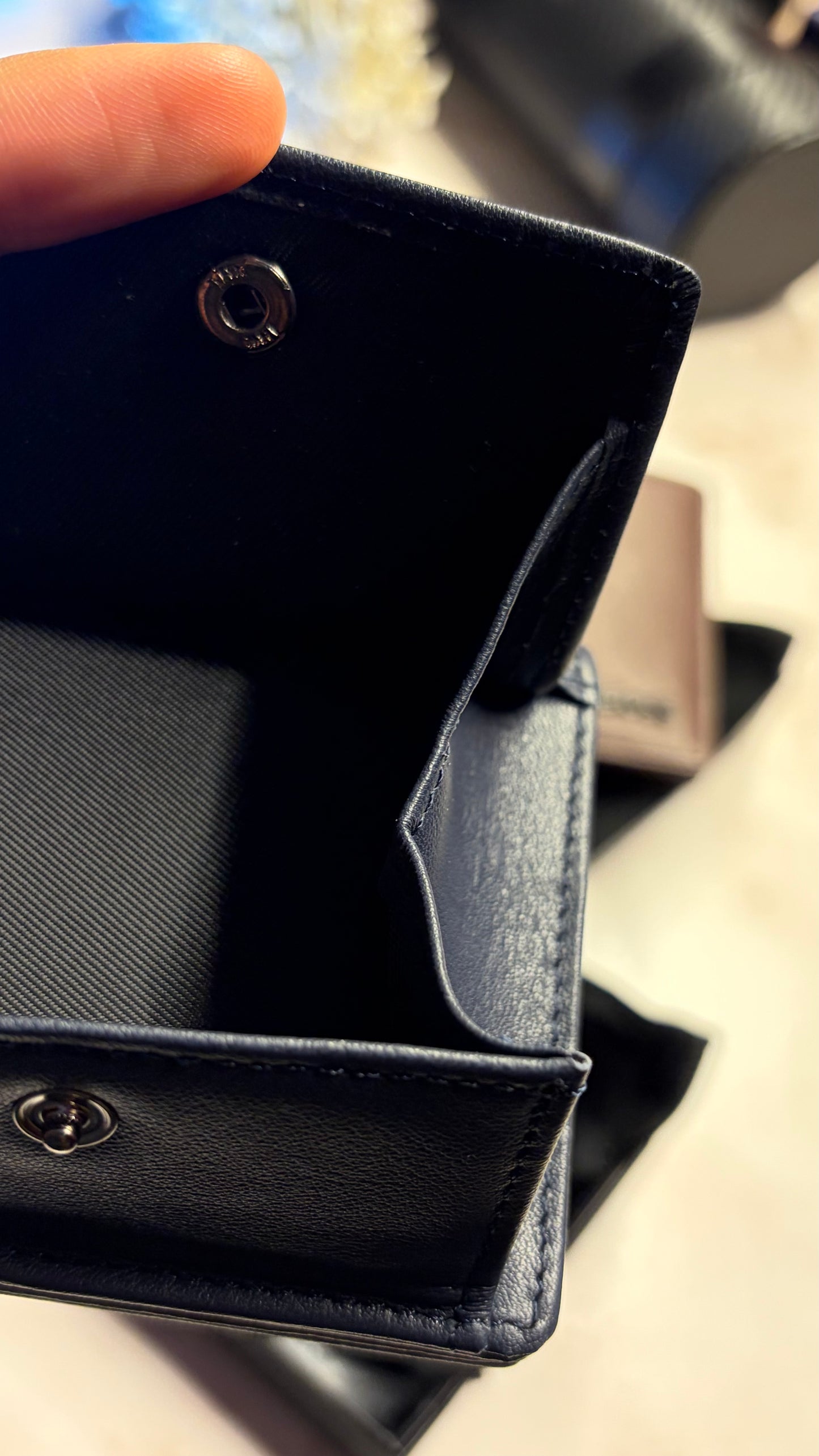 Boss Men’s Bifold Slim Wallet - Magnetic Closure - Navy
