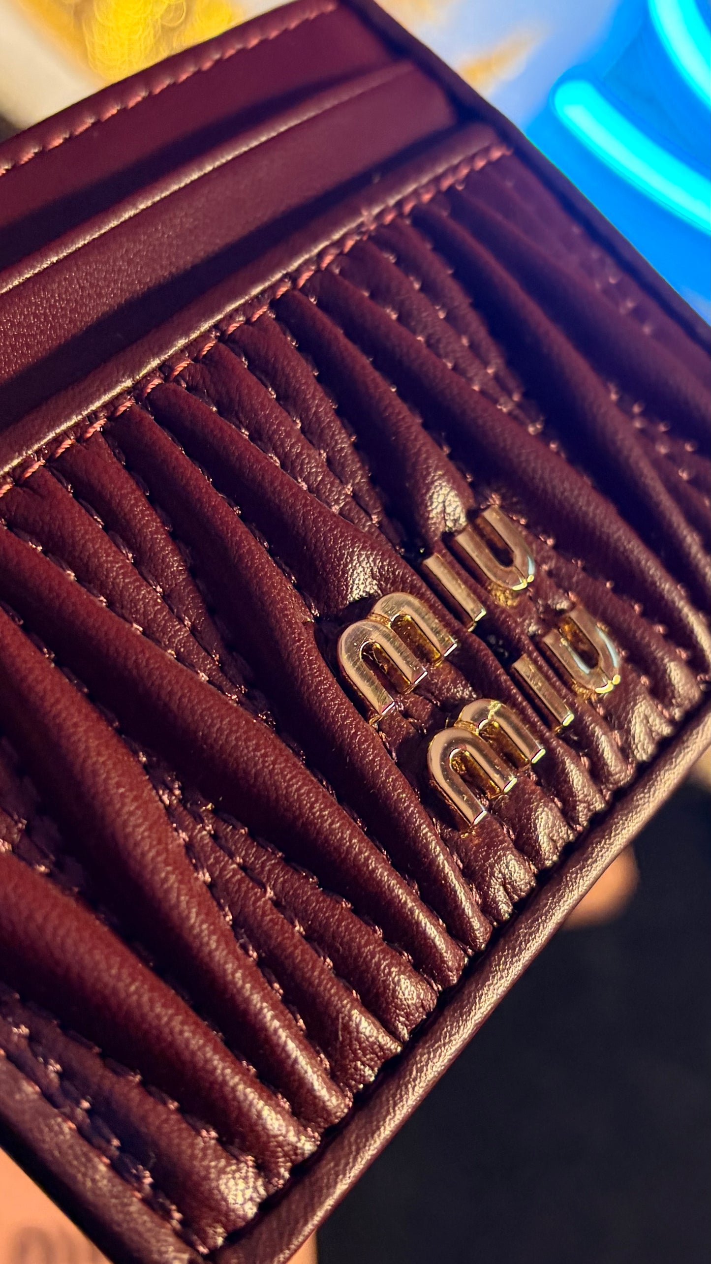 miu miu Burgundy Cardholder - Premium Quality