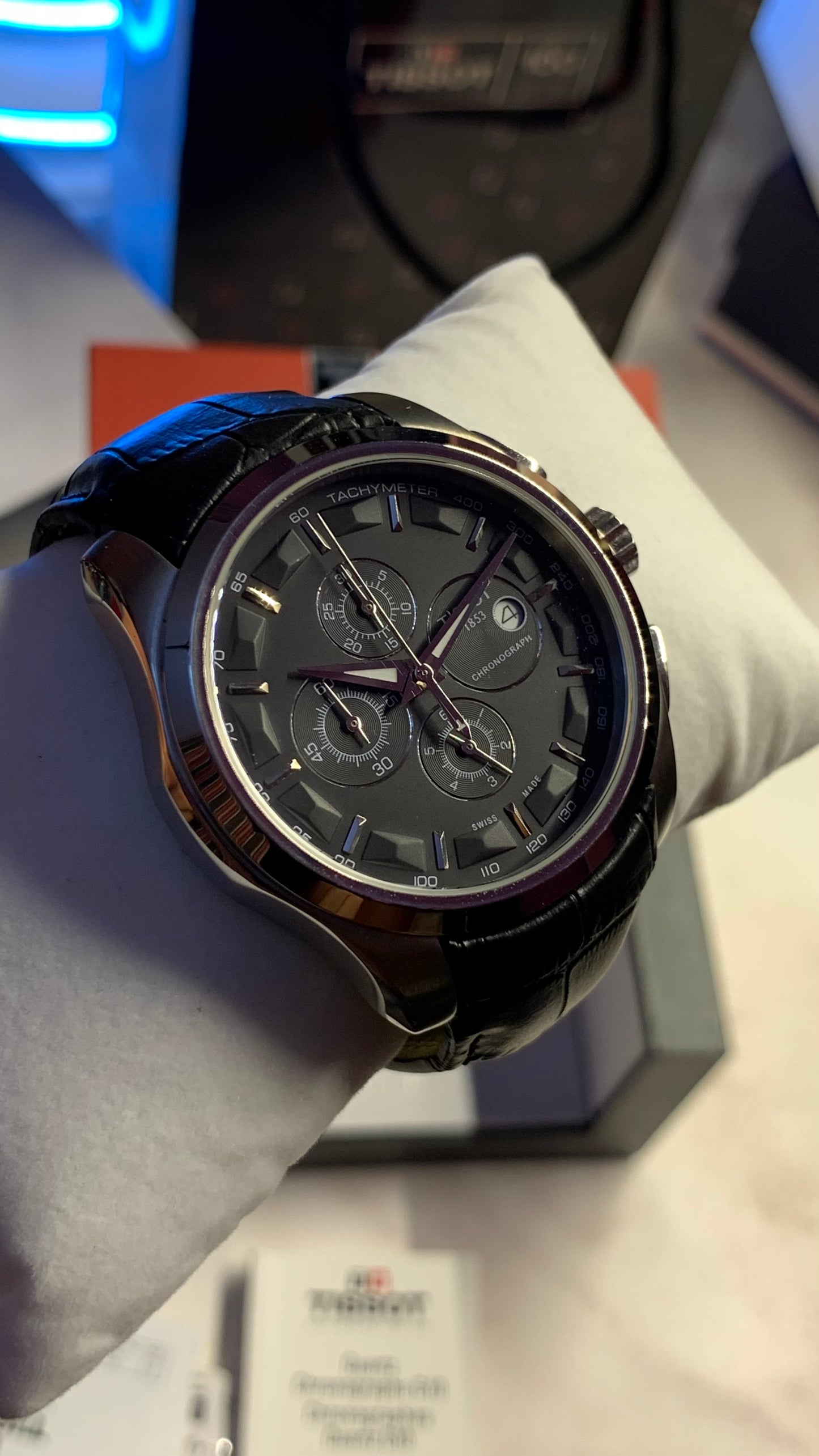 Tissot Chronograph Watch For Men - Leather Strap