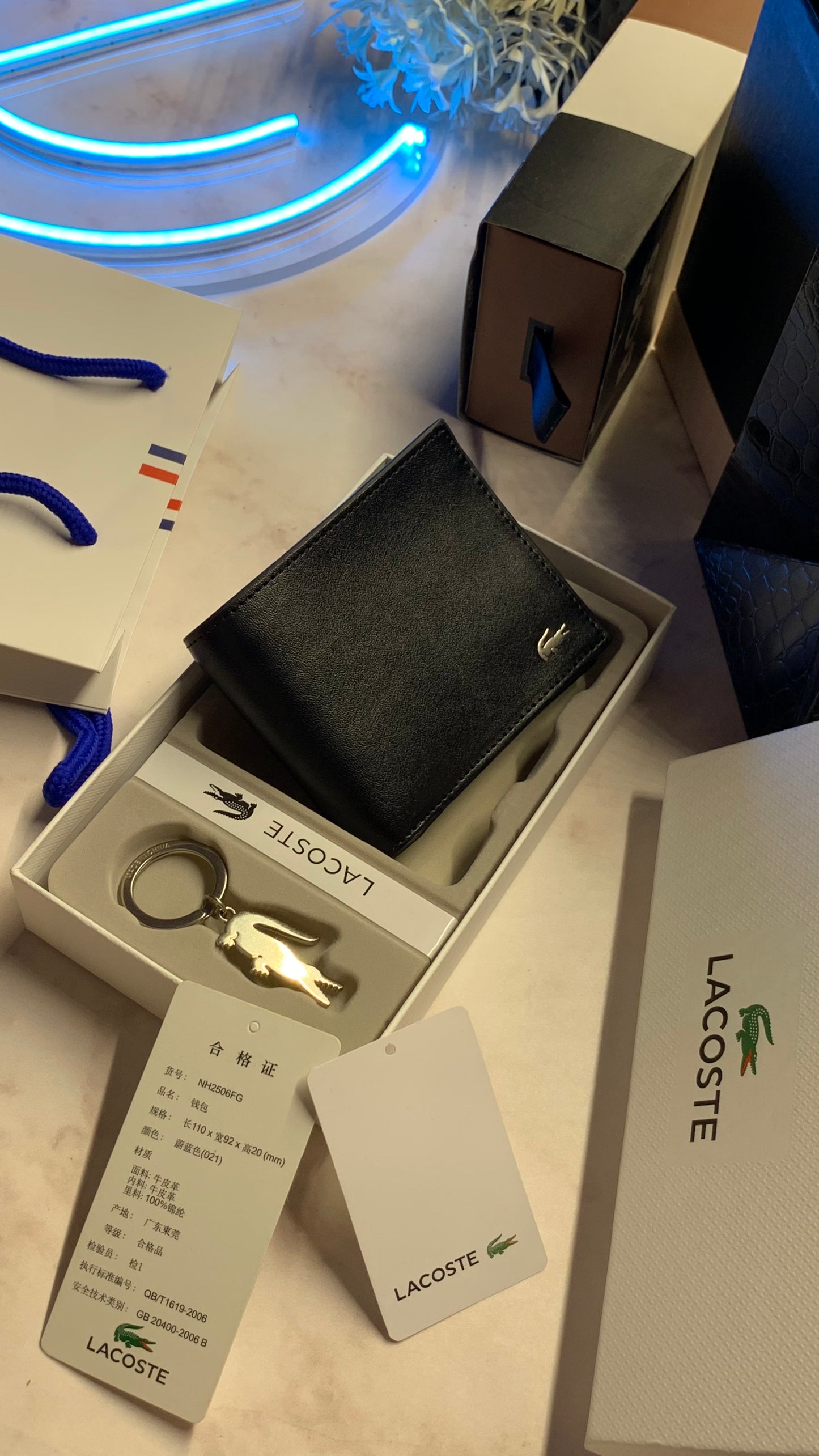 Lacoste Wallet & Keychain Set