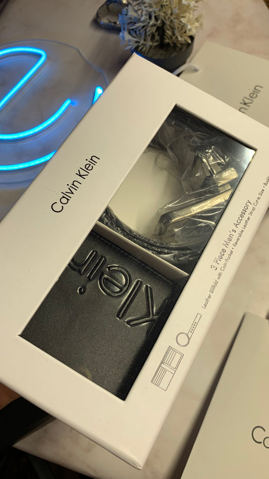 Calvin Klein Set - Wallet & Double face belt set