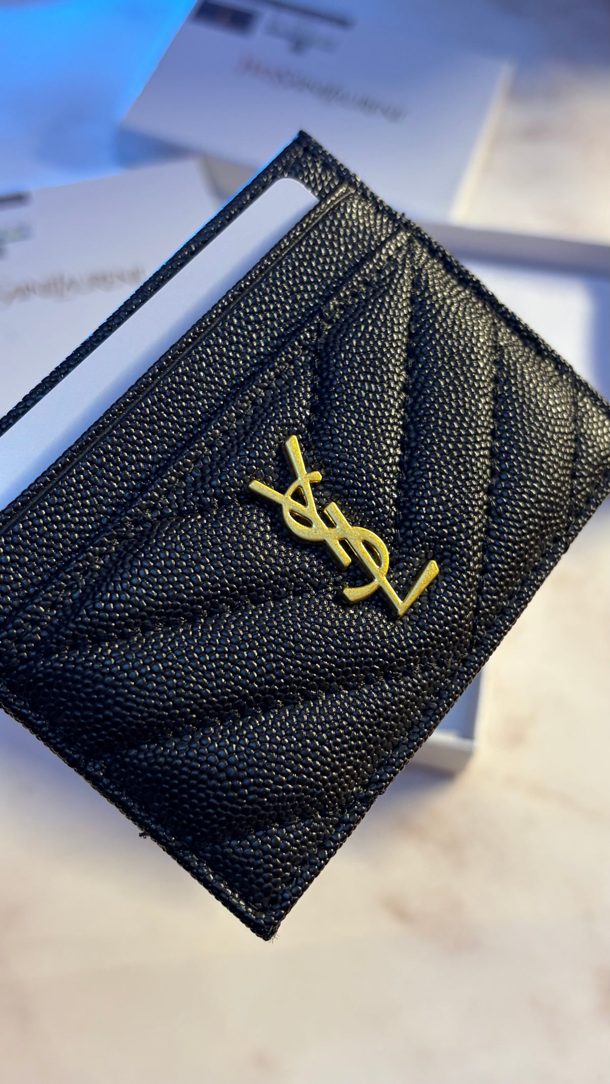 YSL Card Case - Golden Logo - Premium Quality