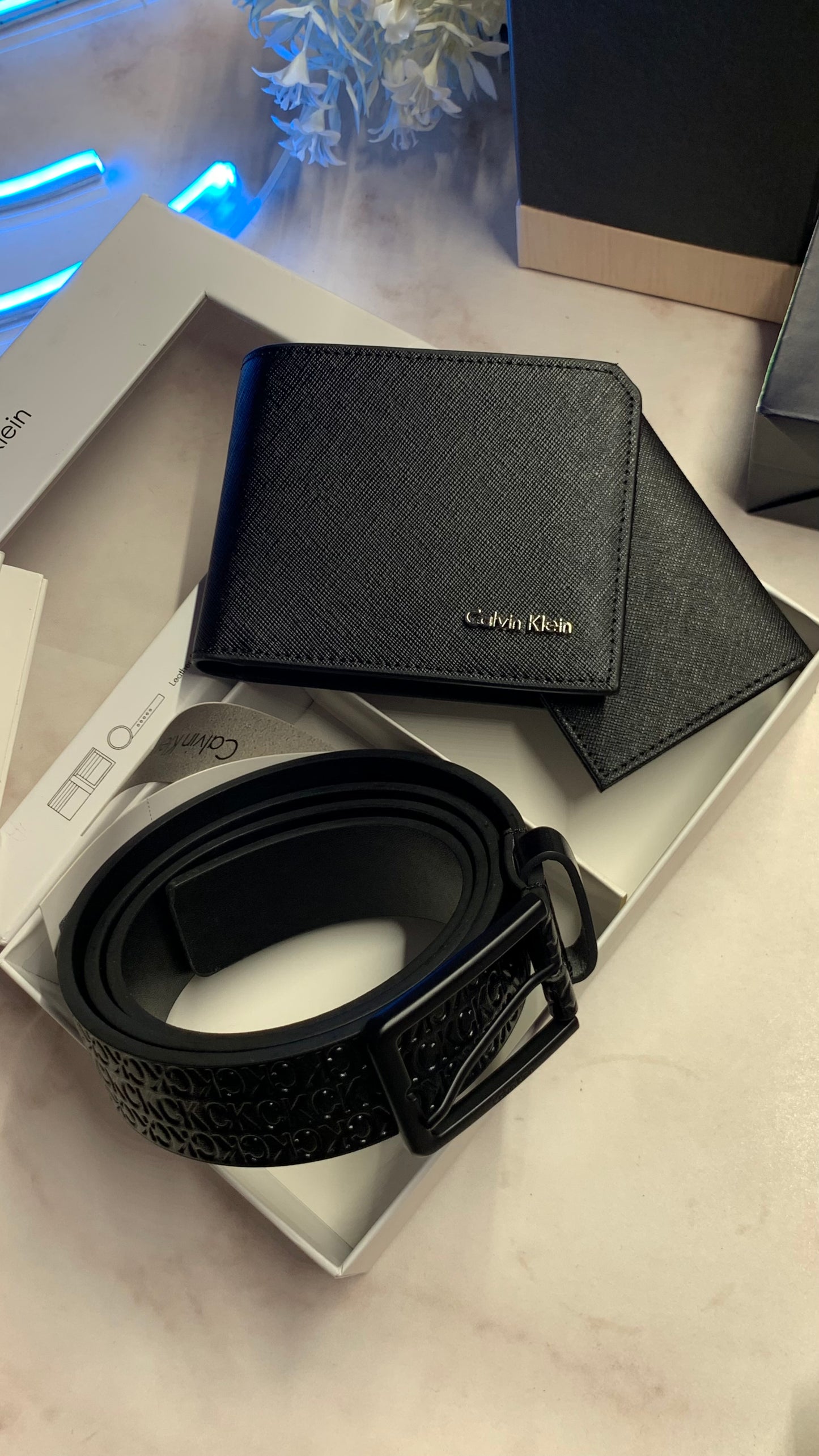 Calvin Klein wallet and belt set