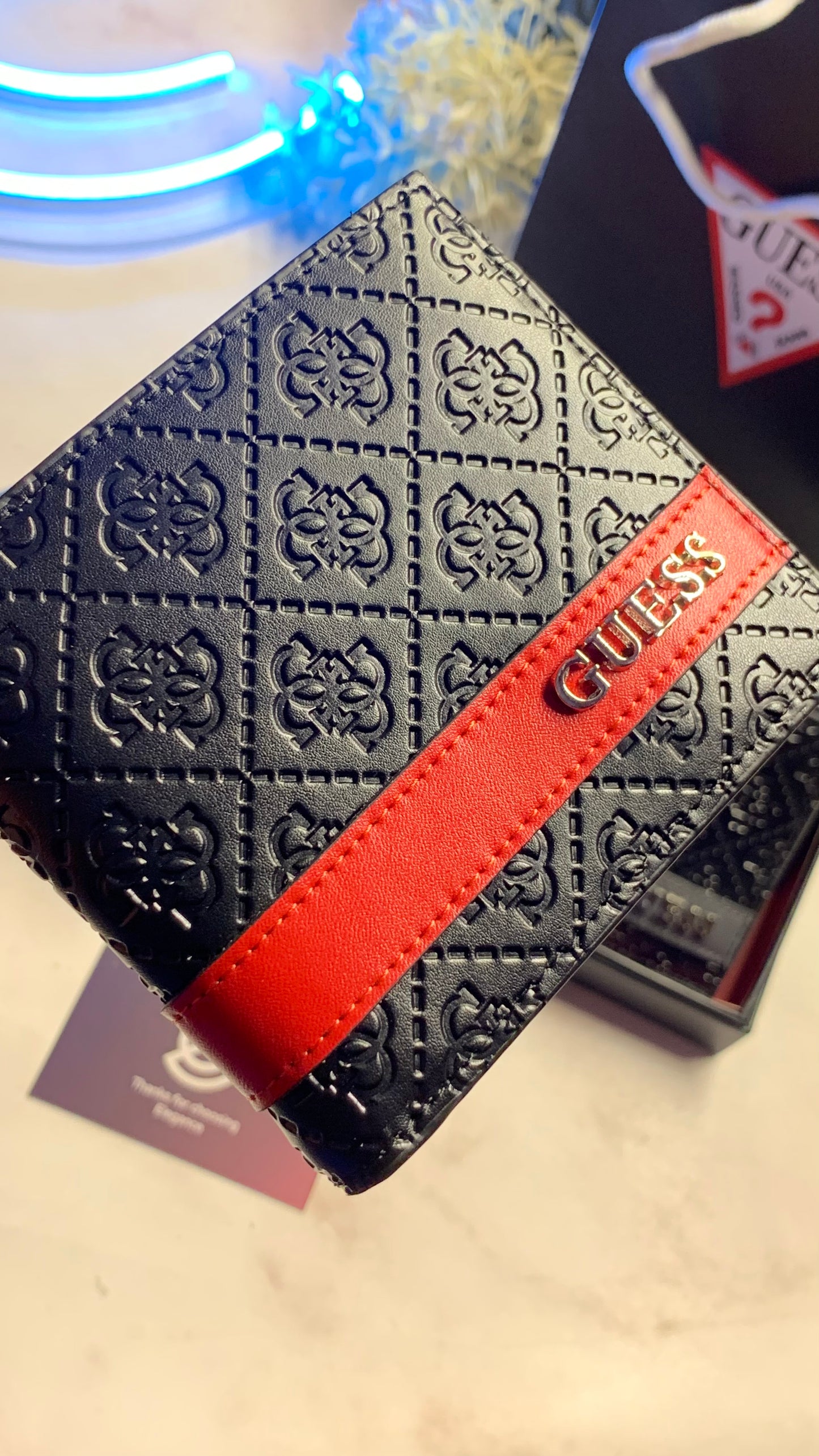 Guess Wallet For Men With Red Line