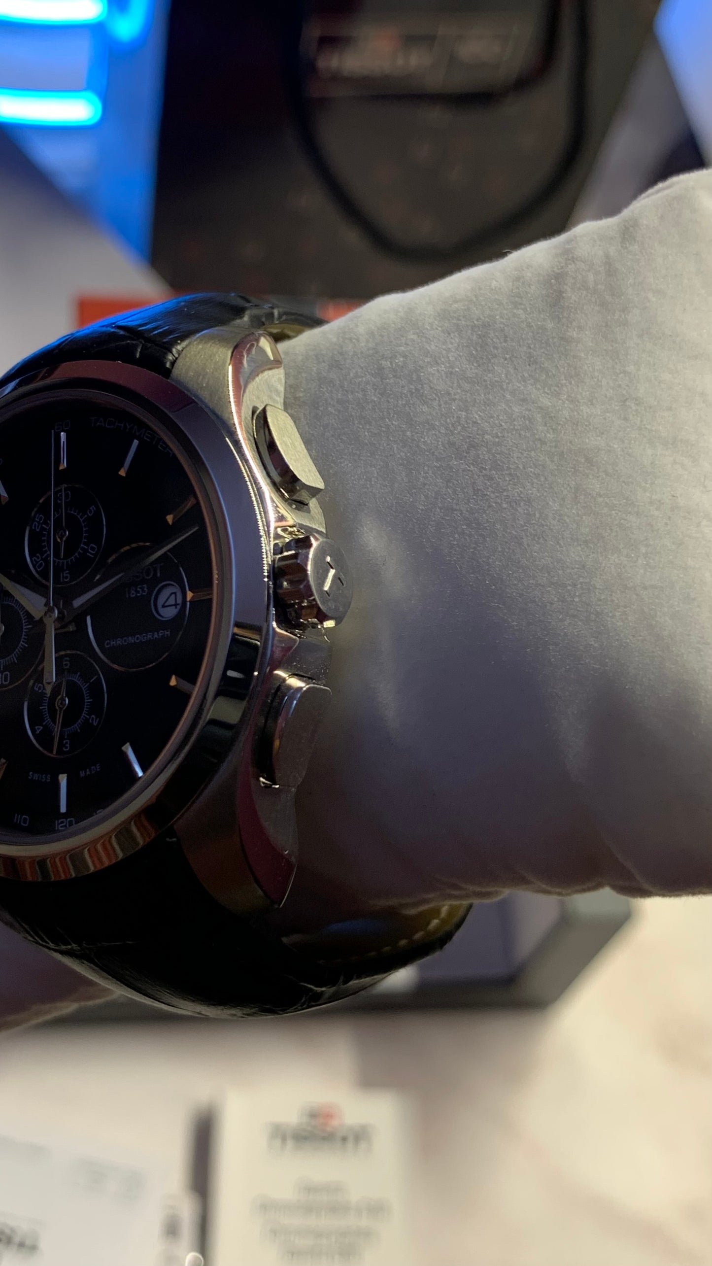Tissot Chronograph Watch For Men - Leather Strap