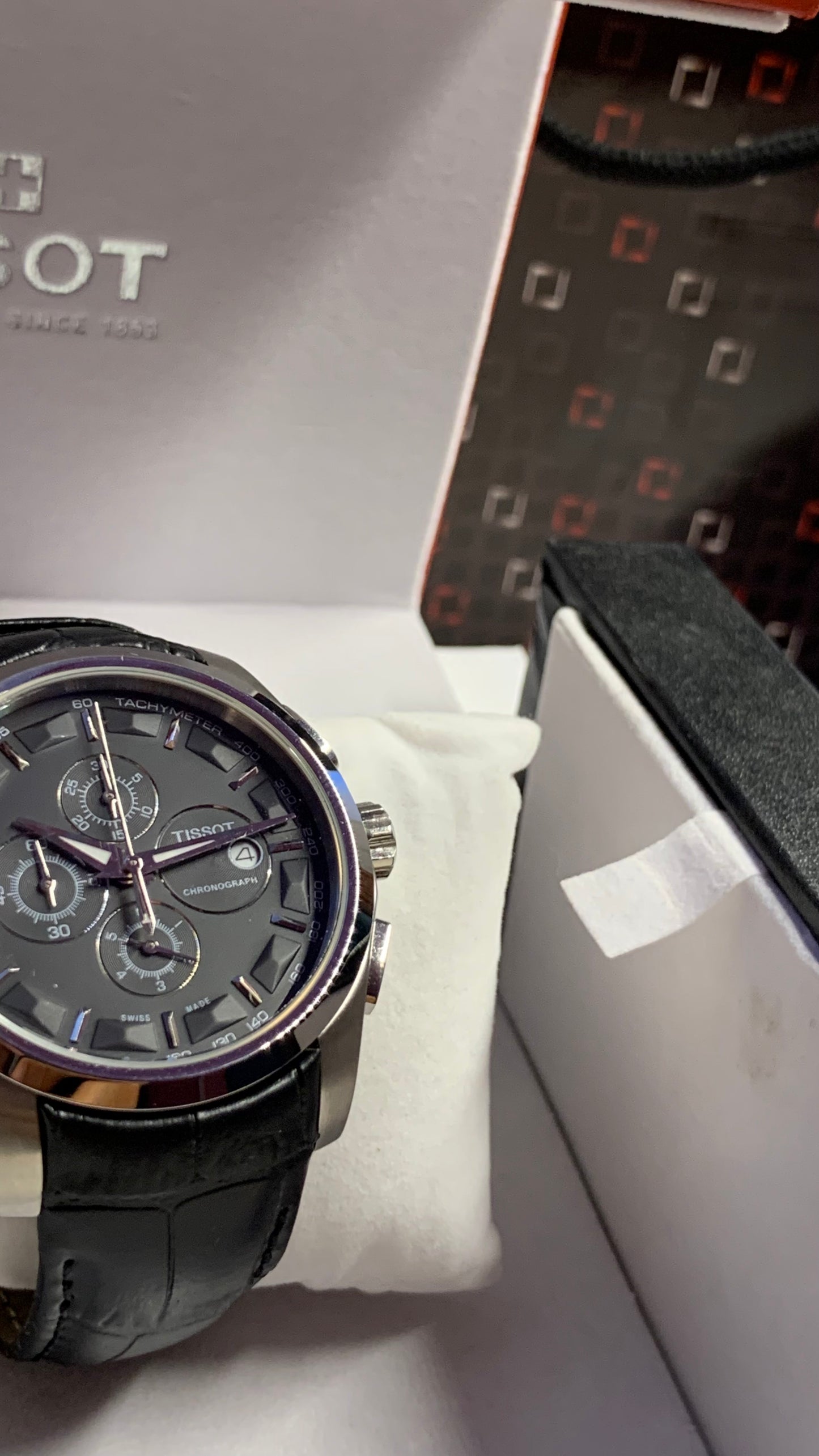 Tissot Chronograph Watch For Men - Leather Strap