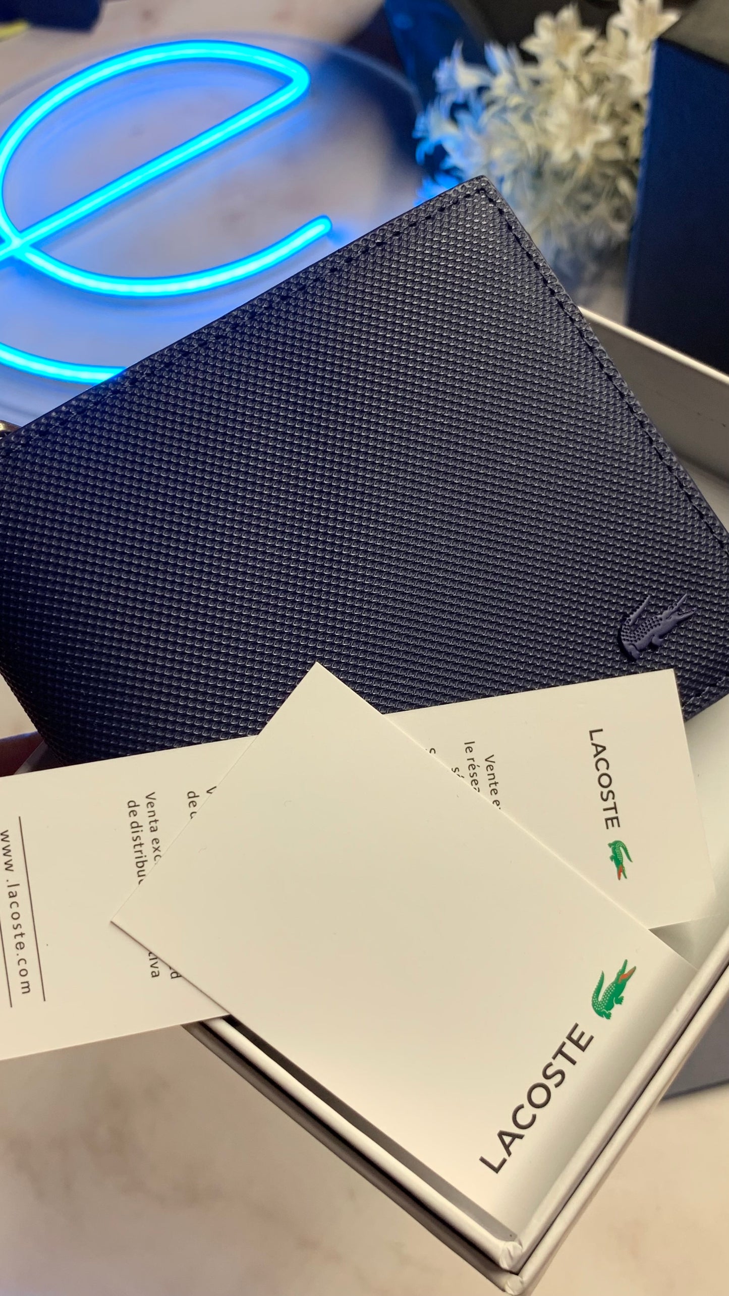 Lacoste Basic Bifold Wallet - Navy Blue