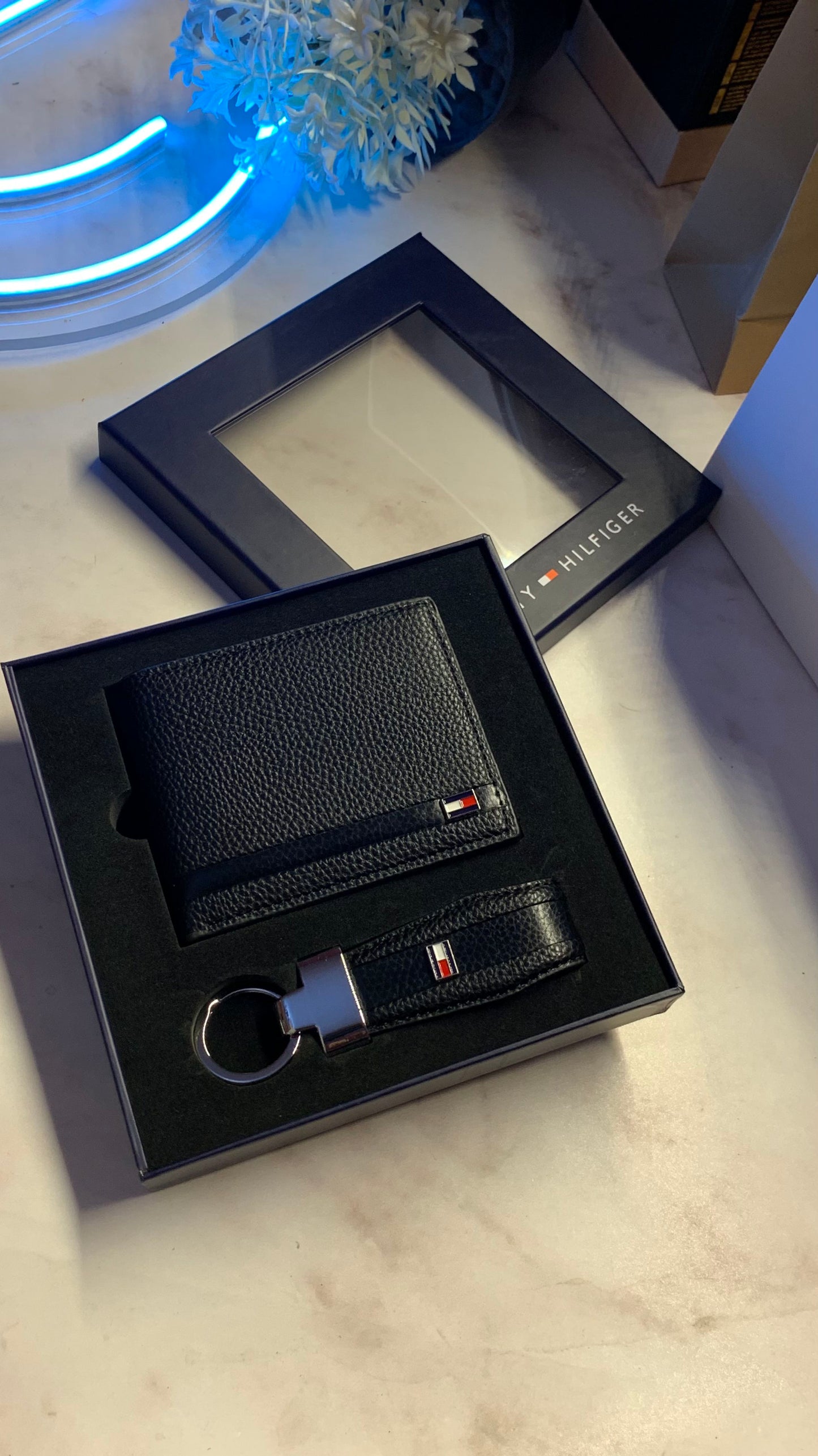 Tommy Hilfiger Wallet & Keychain Set - First Copy