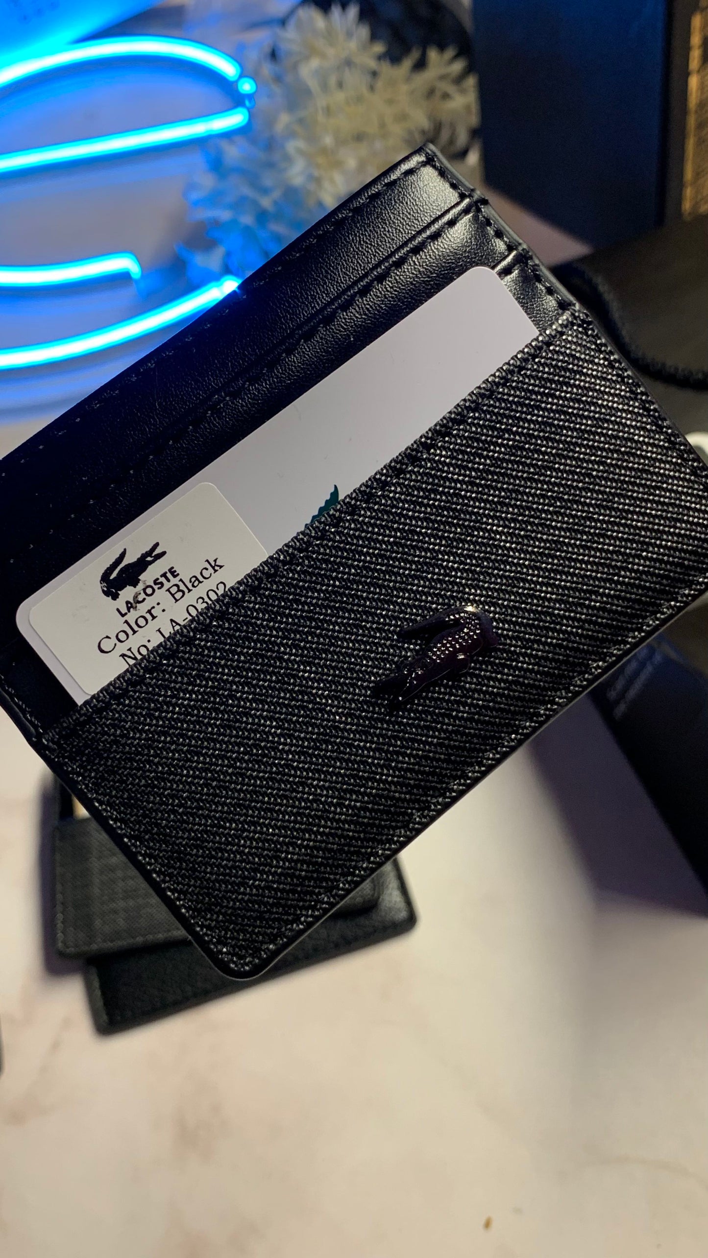 Lacoste Cardholder - Black pattern