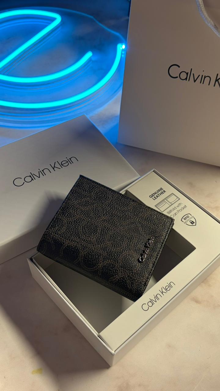 Calvin Klein Slim Bifold Wallet – Brown Monogram