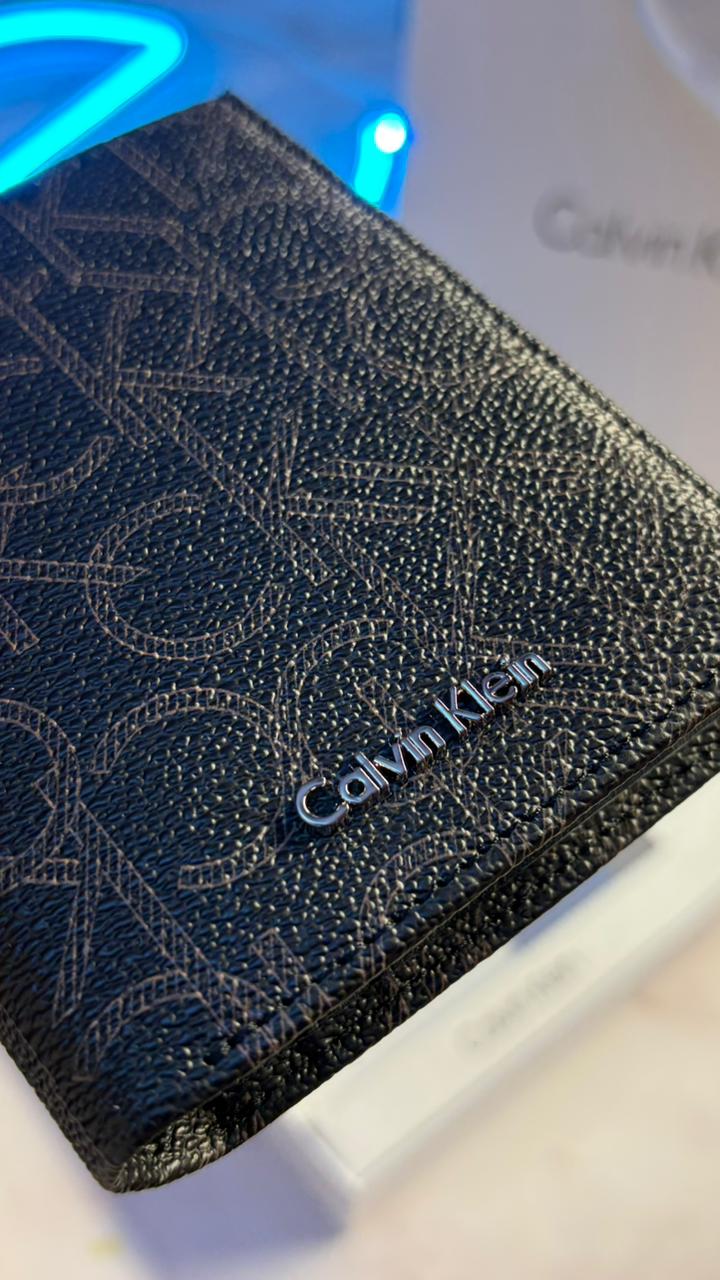 Calvin Klein Slim Bifold Wallet – Brown Monogram