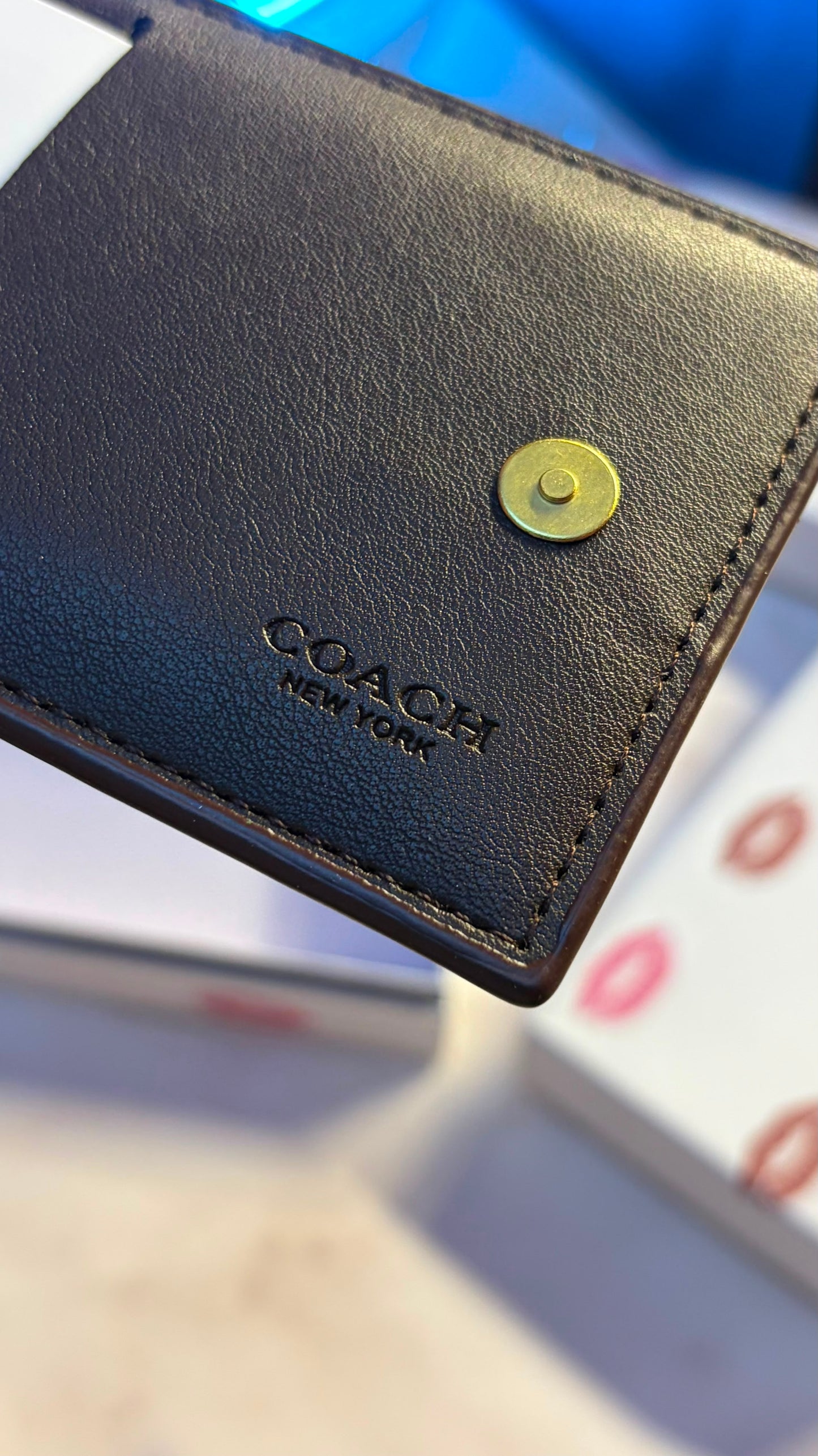 New York Zip Card Case - Dark Brown