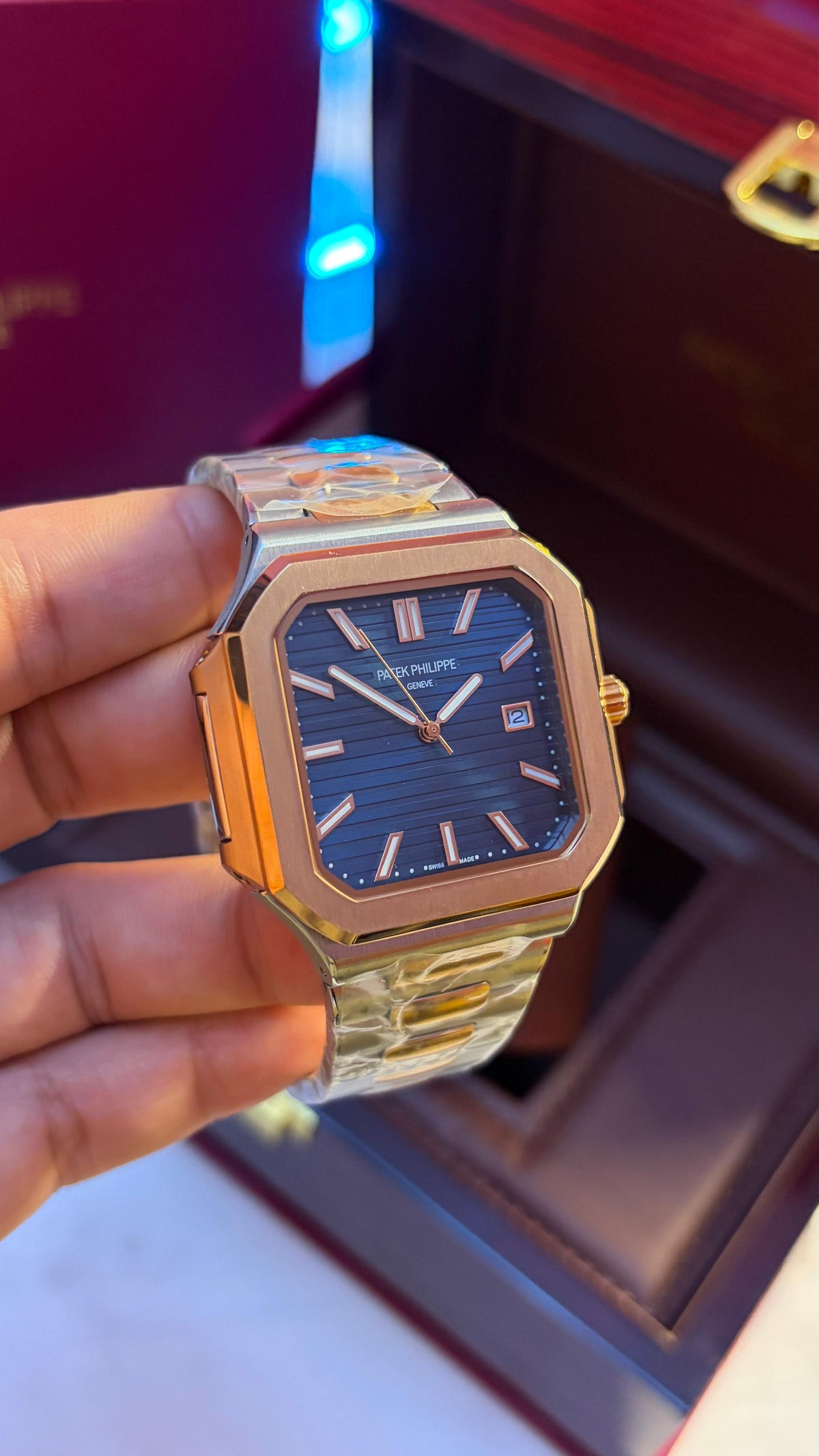 Patek Philippe Cubitus Steel Rose Gold Blue Dial