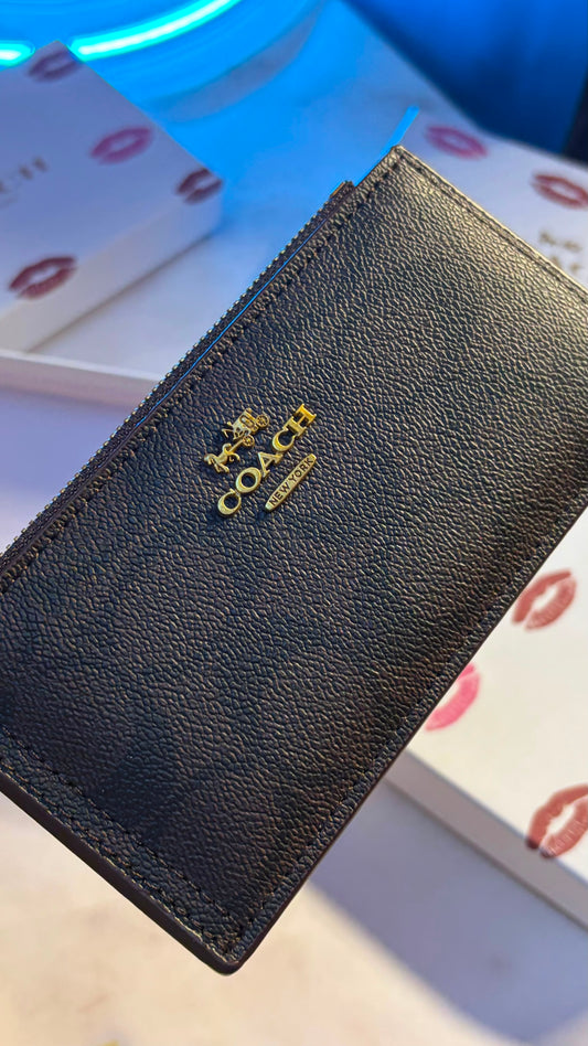 Coach Zip Card Case - Dark Brown
