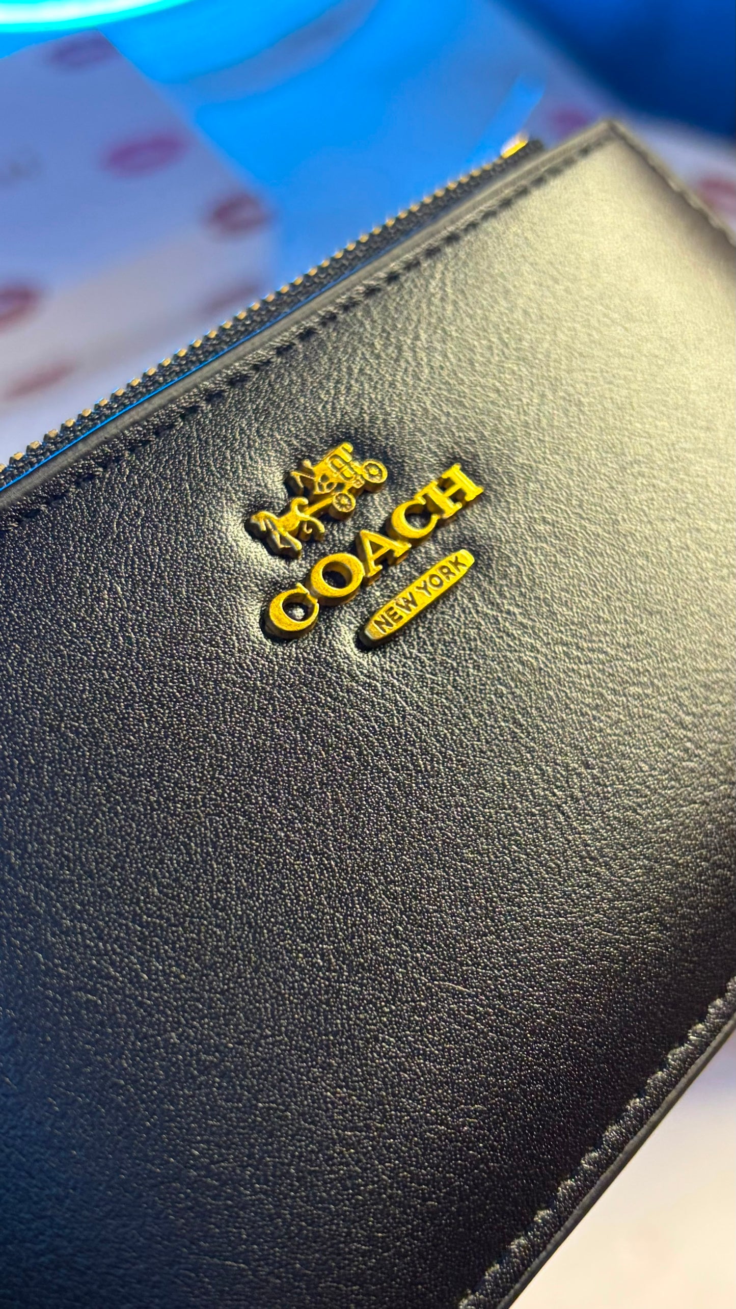 Coach Zip Card Case - Black