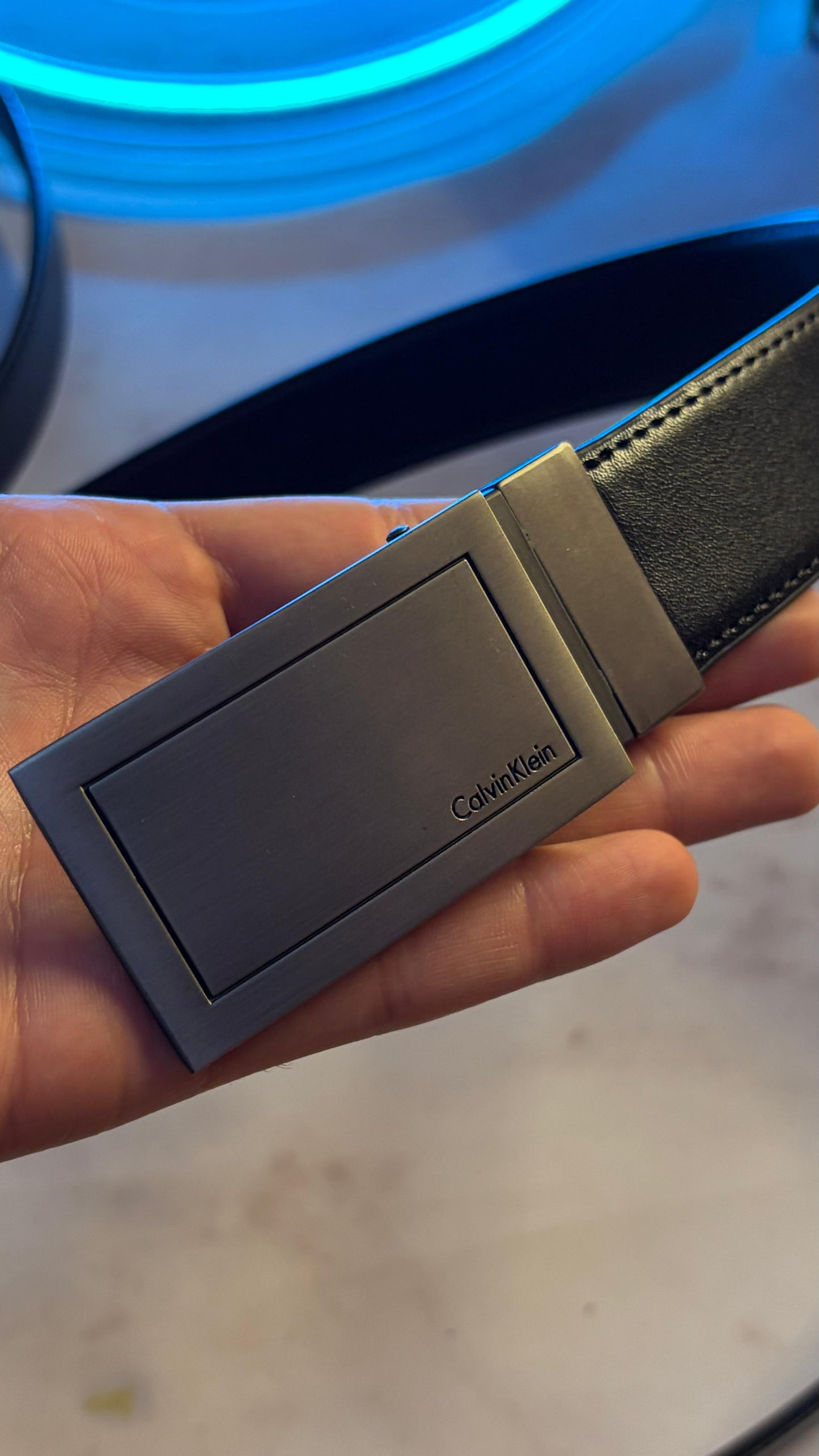 Calvin Klein Genuine Leather Belt — Convertible Buckle