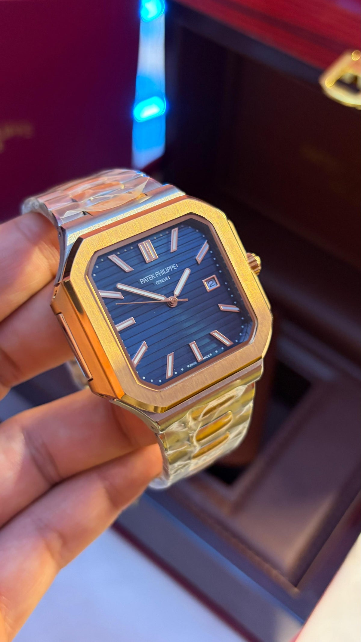 Patek Philippe Cubitus Steel Rose Gold Blue Dial