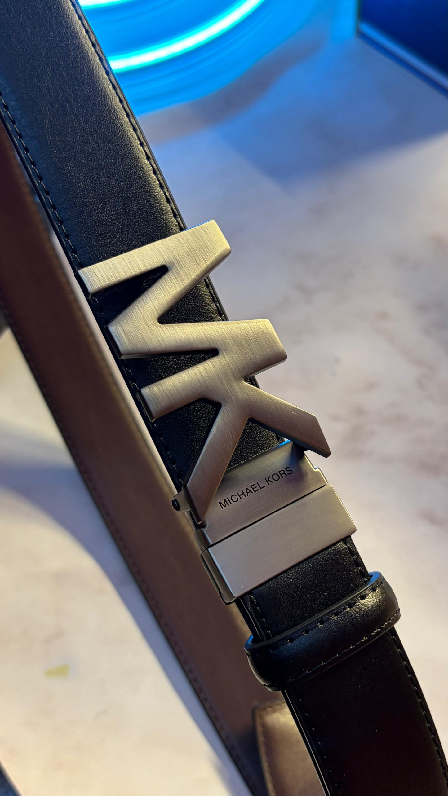 Michael Kors Genuine Leather Belt — Convertible Buckle