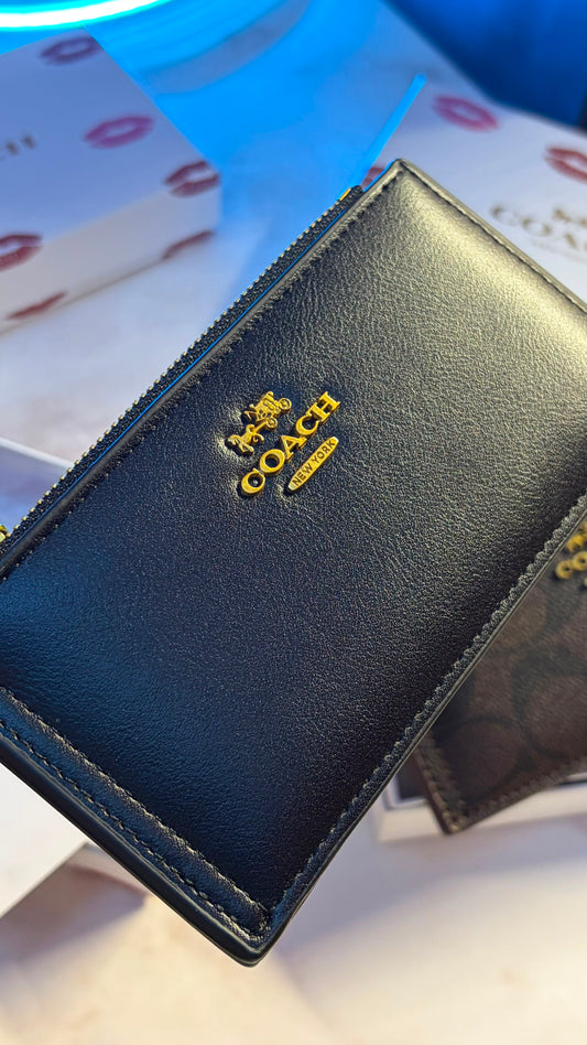 Coach Zip Card Case - Black