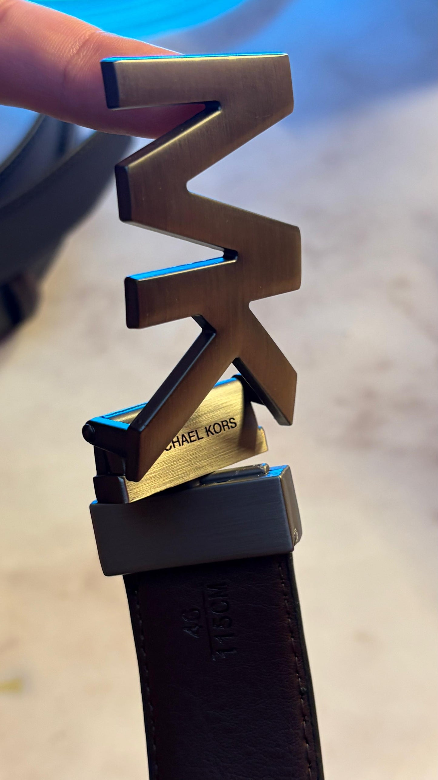 Michael Kors Genuine Leather Belt — Convertible Buckle