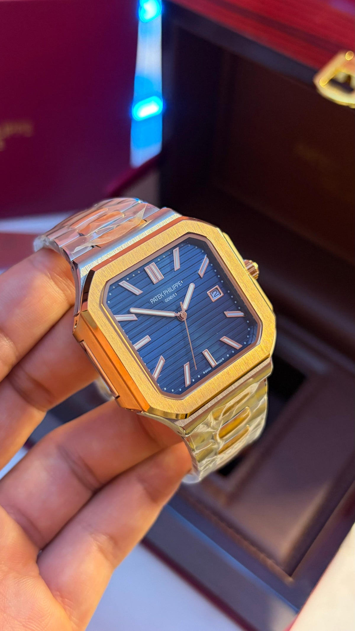 Patek Philippe Cubitus Steel Rose Gold Blue Dial