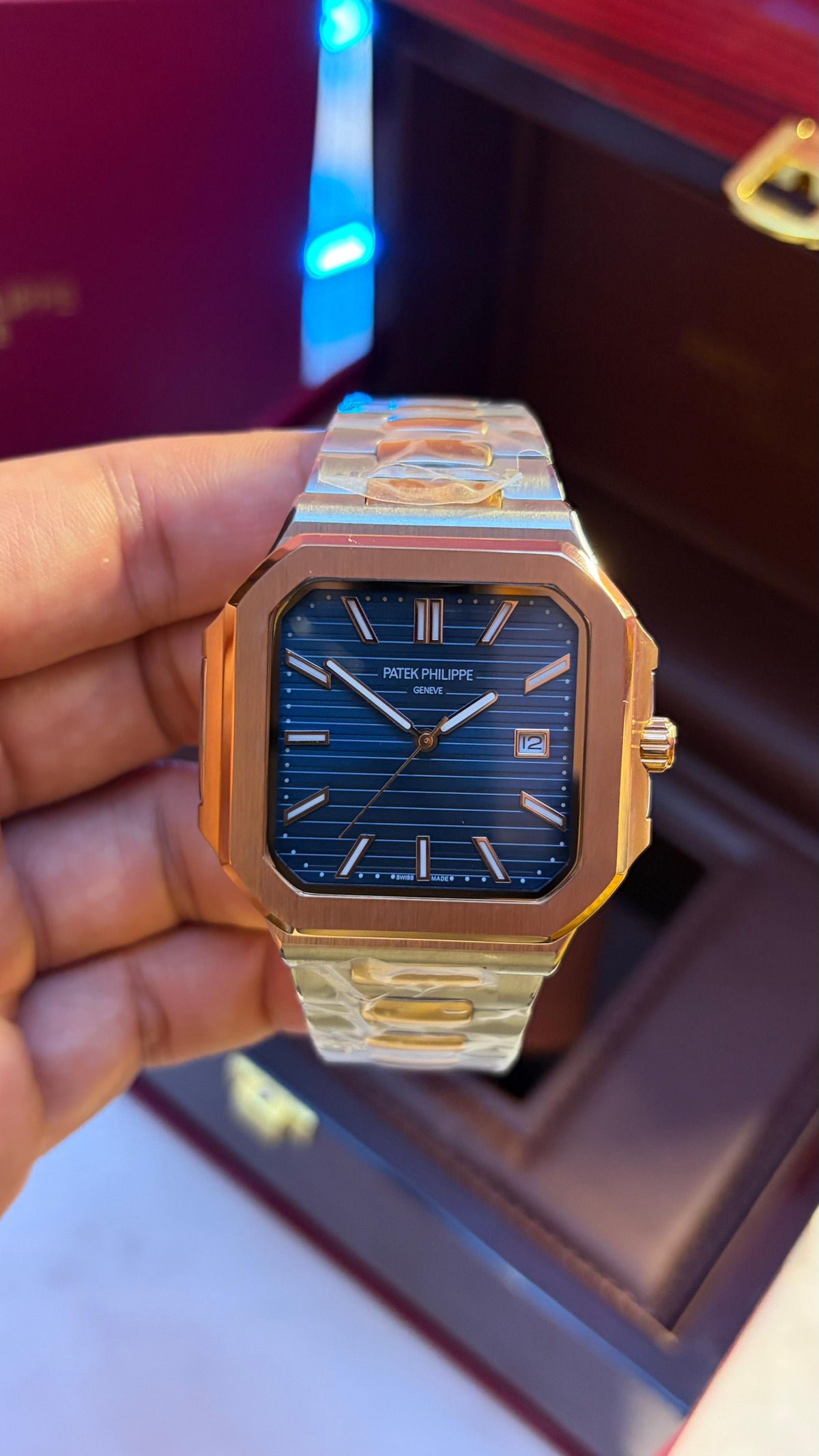 Patek Philippe Cubitus Steel Rose Gold Blue Dial