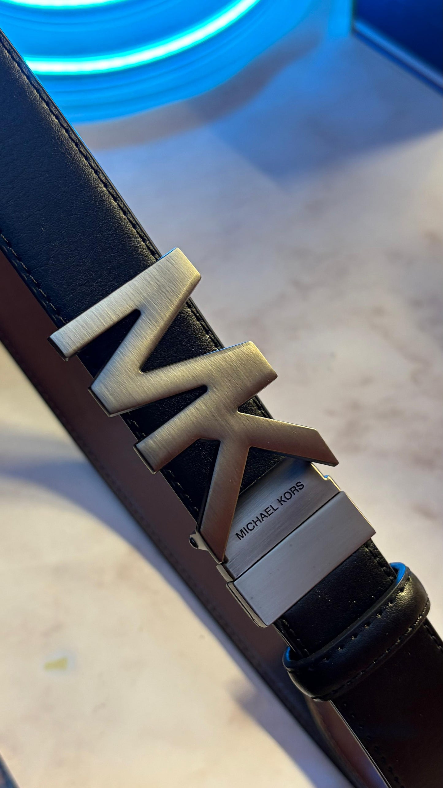Michael Kors Genuine Leather Belt — Convertible Buckle