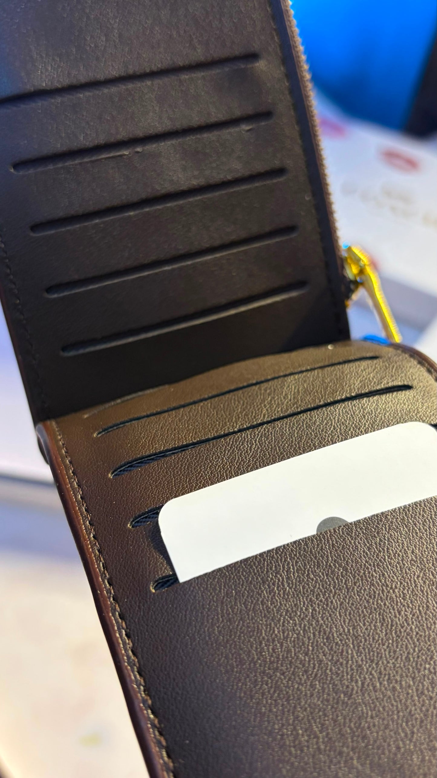 New York Zip Card Case - Dark Brown