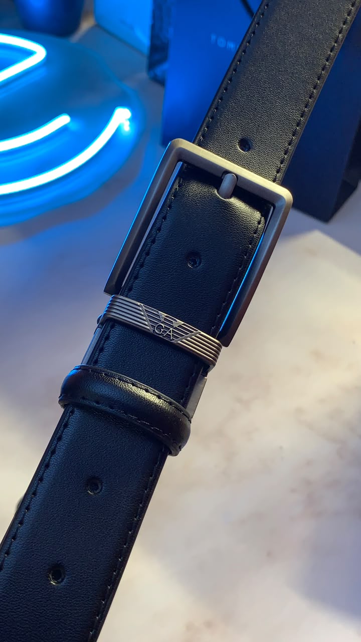 Emporio Armani leather belt - black & brown